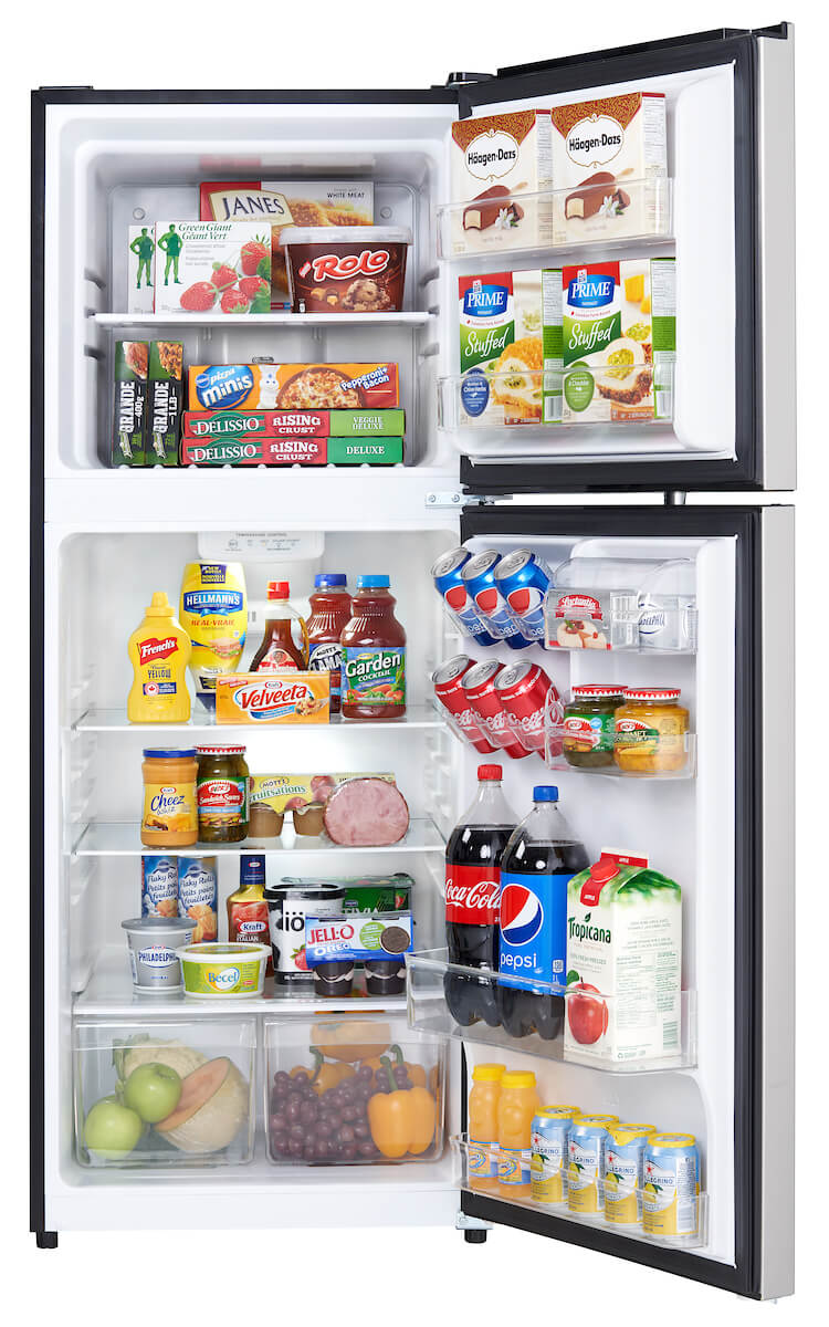 Danby DFF116B2SSDBR 11.6 cu. ft. Compact Refrigerator - Stainless Steel Top Freezer Apartment Fridge for Small Spaces, Dorms & Studio Kitchens