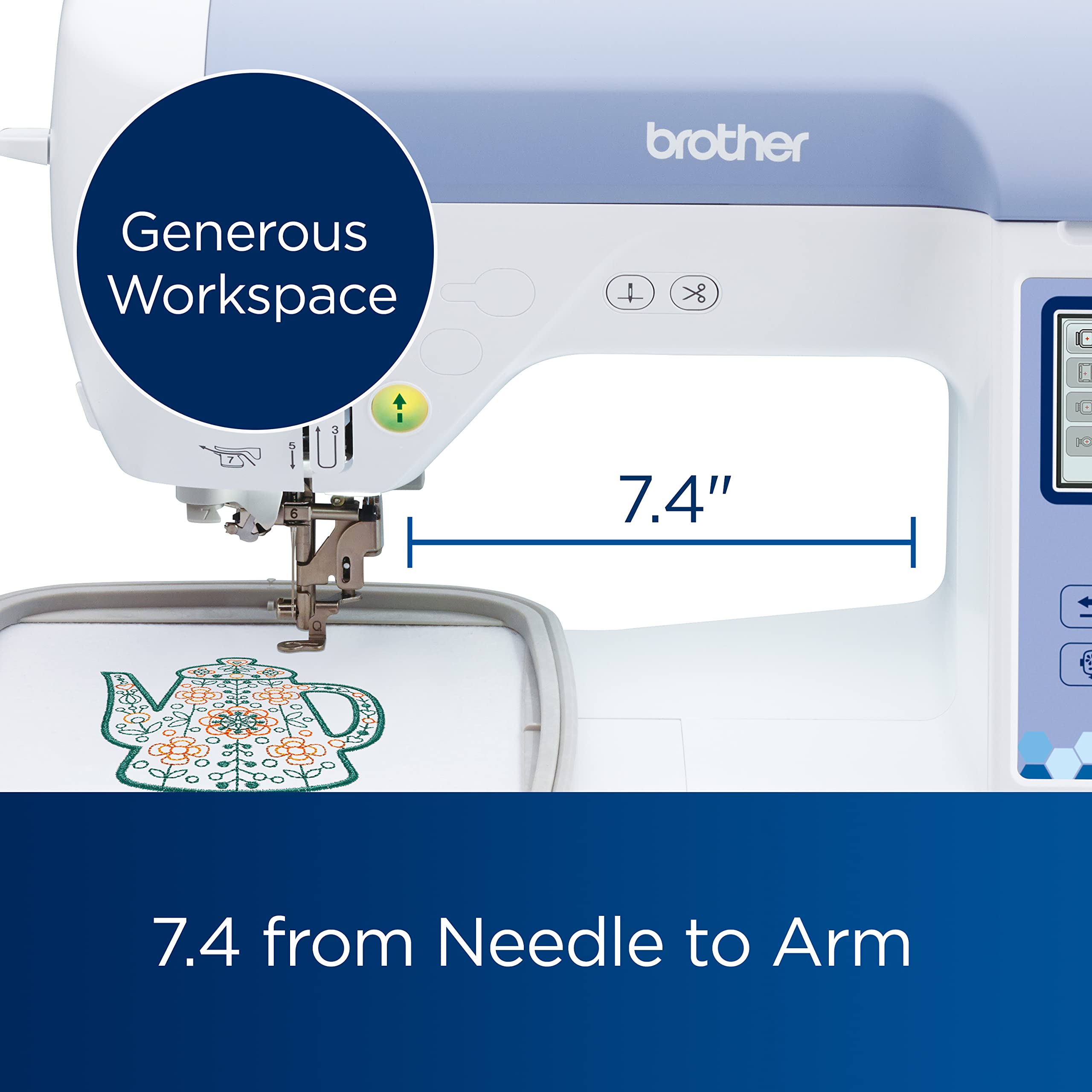 Brother PE900 Wireless Embroidery Machine with WiFi Connectivity - White | Perfect for Home Crafting, DIY Projects & Small Business Embroidery Needs