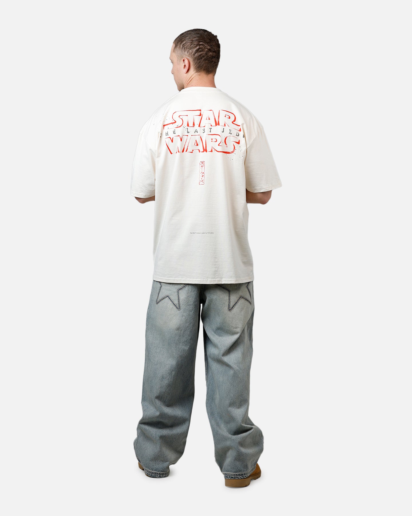 73 Studio Star Wars Takumi Last Jedi Vintage T-Shirt Off White - Perfect for Cosplay, Movie Nights & Star Wars Fans