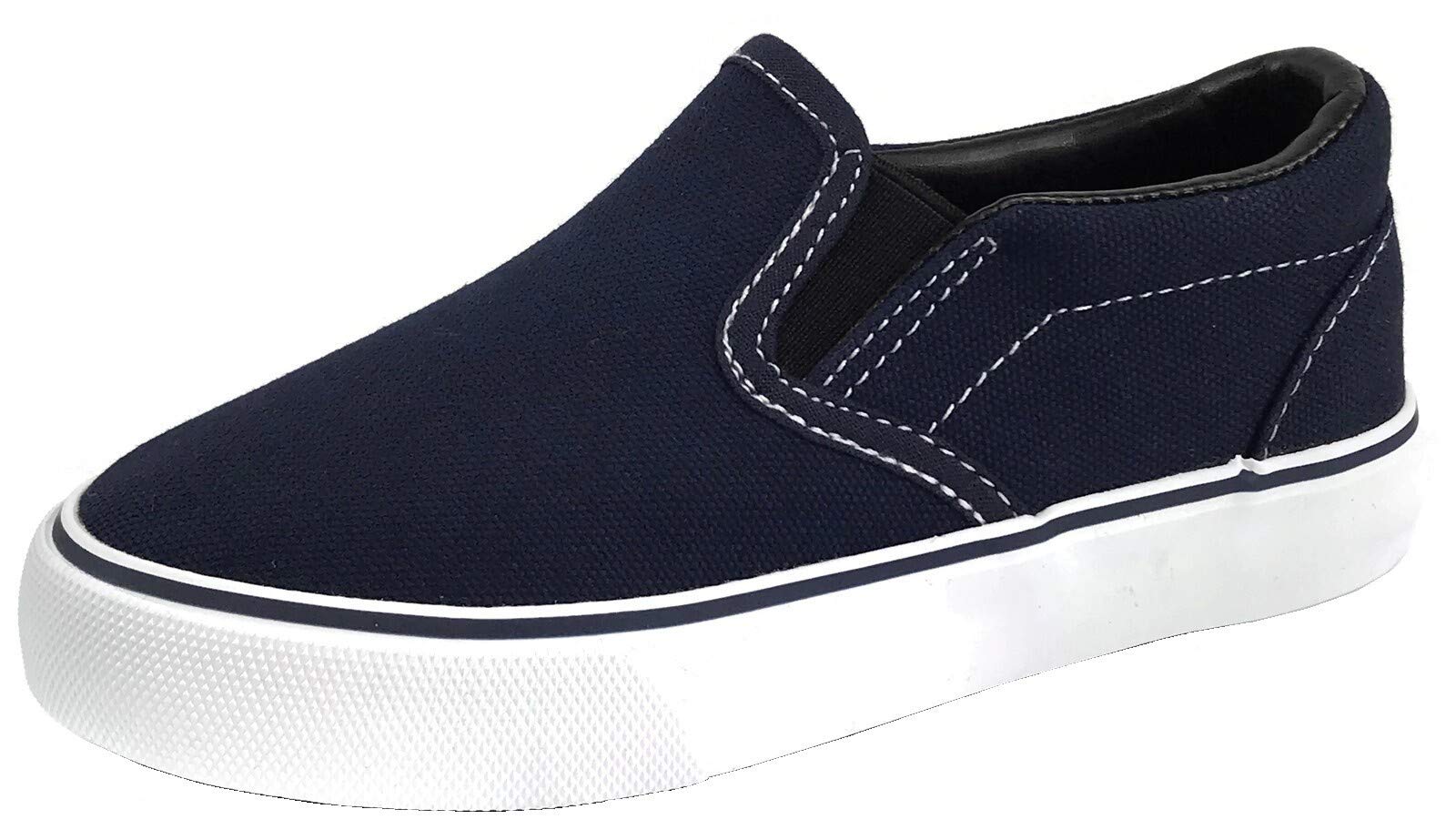 Kids Classic Slip-On Canvas Sneakers - Breathable Comfortable Casual Shoes for Boys & Girls - Perfect for School, Playground & Everyday Wear