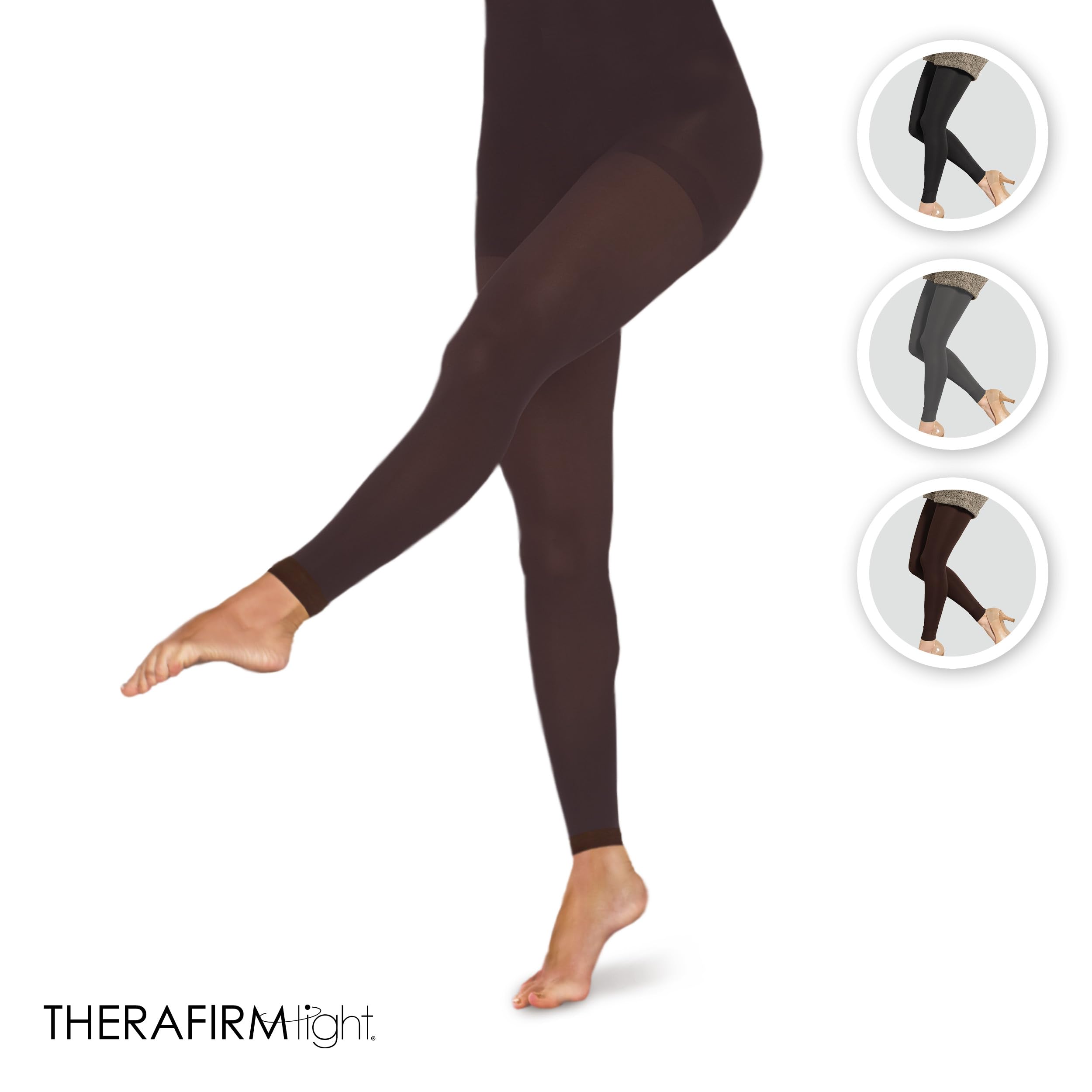 Women's Footless Compression Tights 10-15mmHg - Support Stockings for Varicose Veins & Circulation - Perfect for Pregnancy, Travel & Work