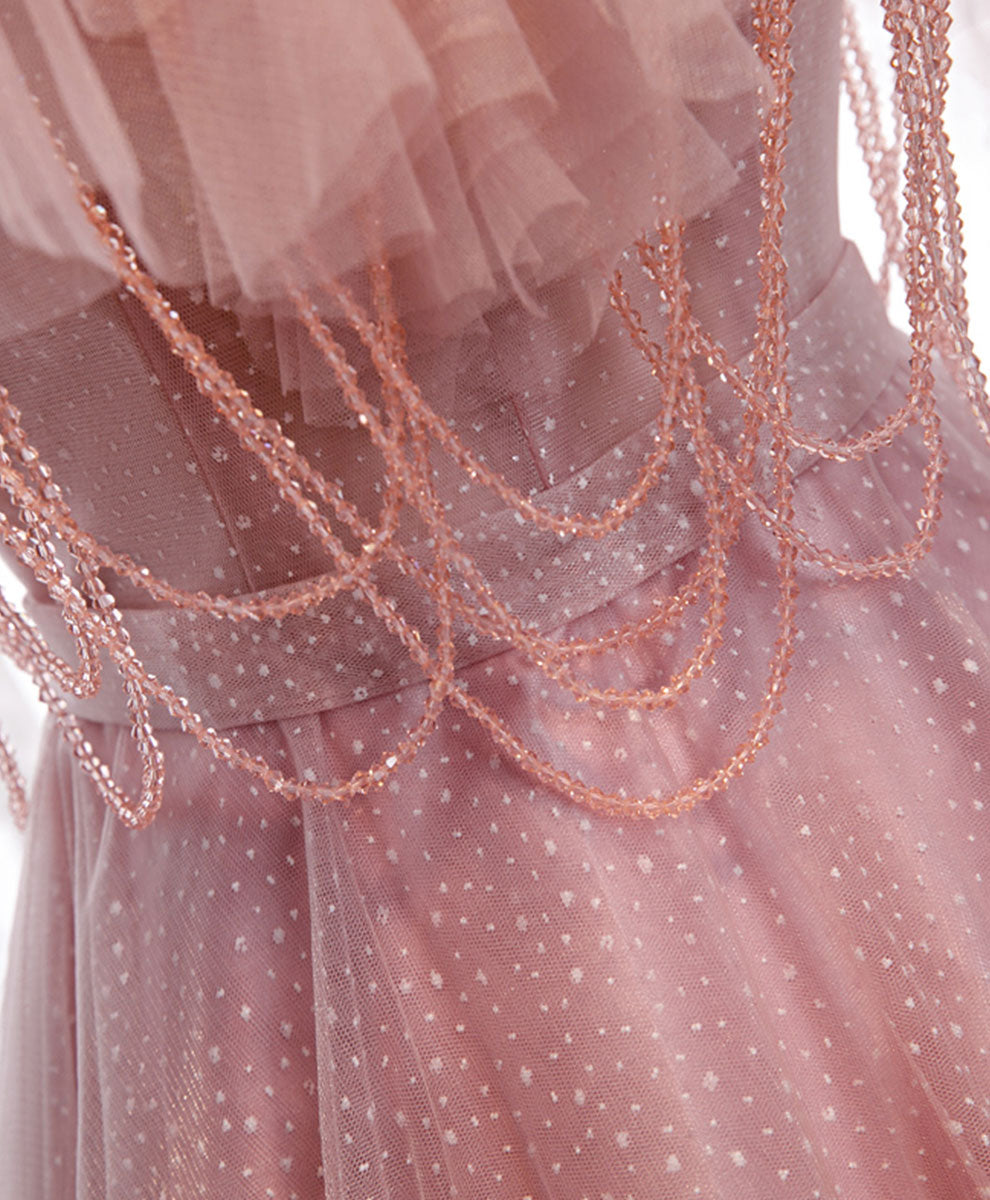 Elegant Pink Sweetheart Tulle Long Prom Dress for Women - Formal Evening Gown for Homecoming, Ball, Wedding Party & Special Occasions
