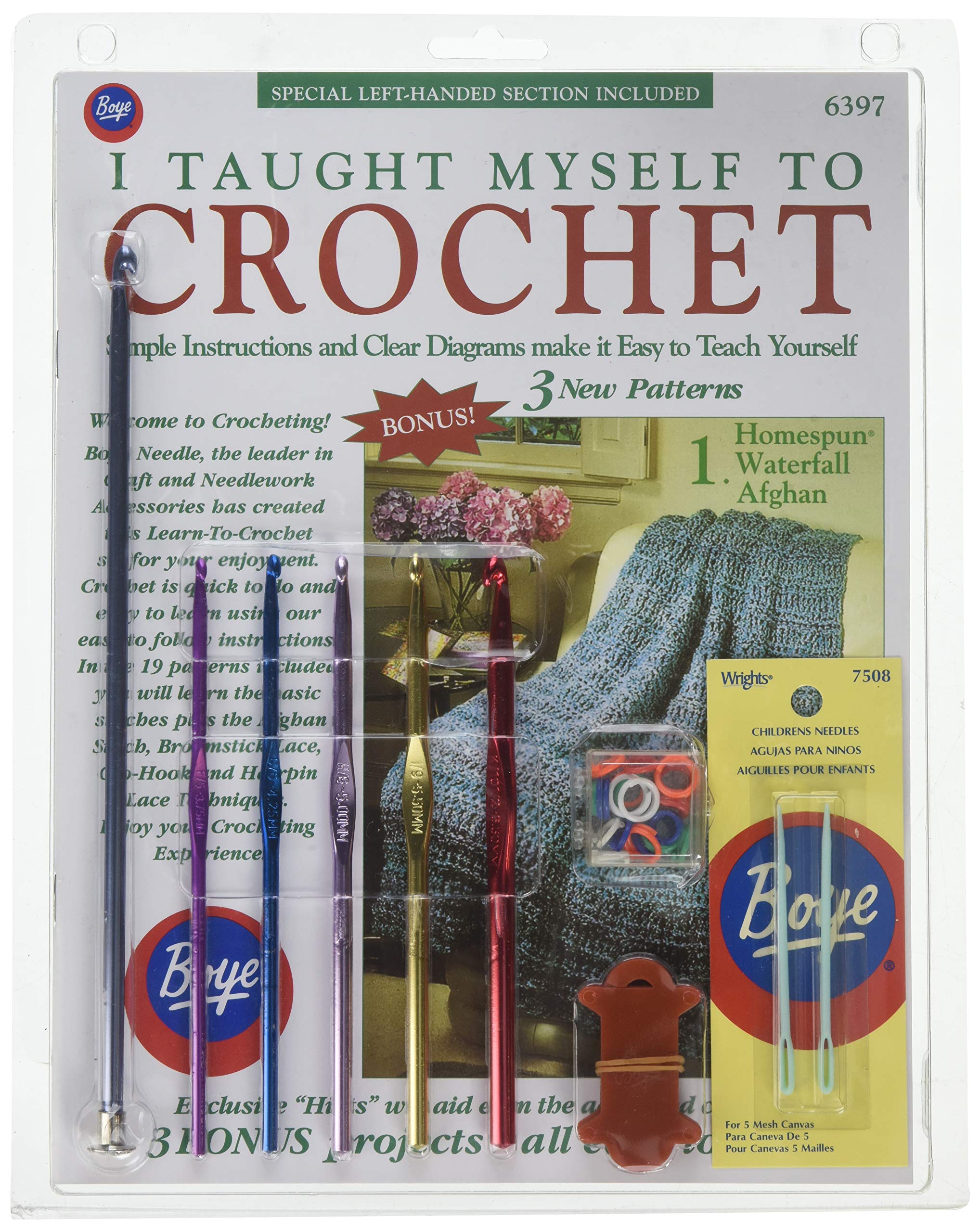 Boye Beginners Crochet Kit - Complete Starter Set with Hooks, Yarn & Accessories for DIY Crocheting Projects | Perfect for Adults & Teens Learning to Crochet at Home