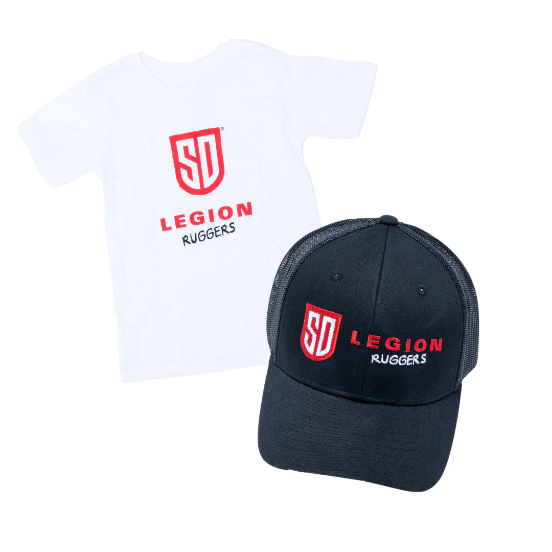 SD Legion Ruggers Youth Rugby Jersey & Shorts Set - High-Performance Breathable Fabric for Kids - Perfect for Rugby Matches, Training, and Team Sports