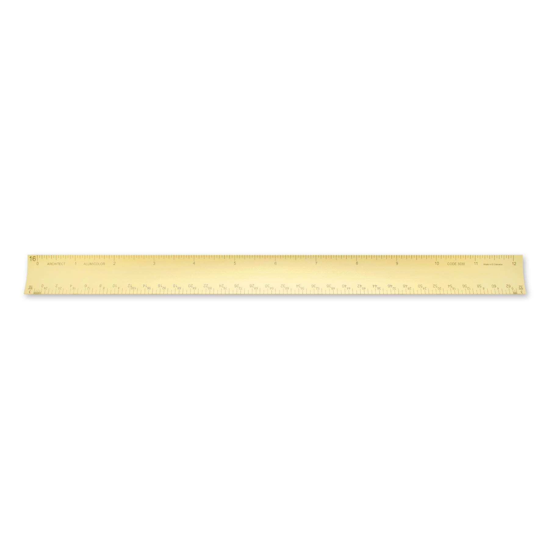 Alumicolor 12-Inch Gold Aluminum Architect Hollow Scale Ruler - Perfect for School, Office, Art, Drafting & Technical Drawing | Durable & Lightweight Measuring Tool for Students, Engineers & Designers