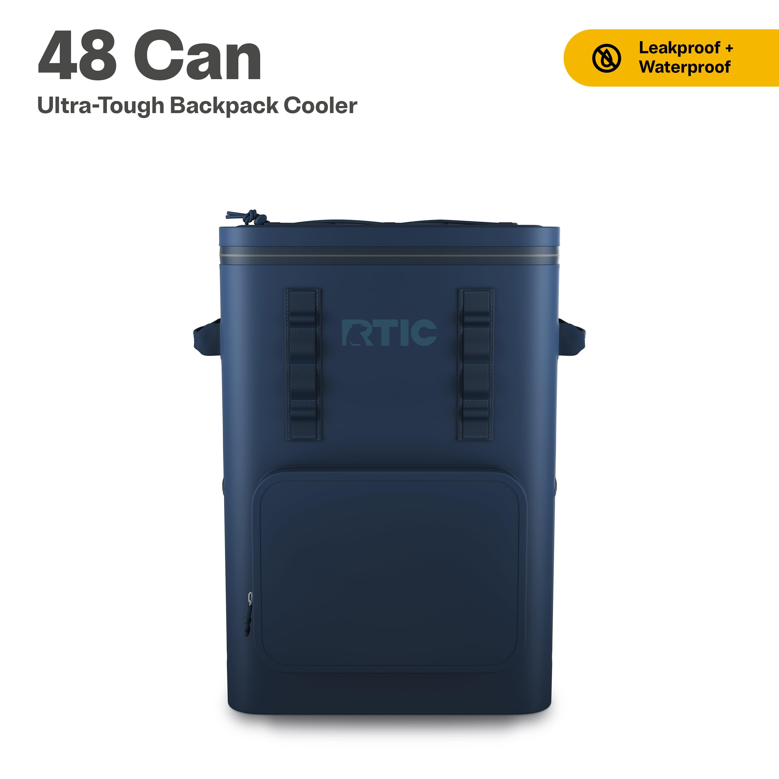 RTIC 48 Can Ultra-Tough Backpack Cooler - Insulated, Waterproof & Leak Proof Portable Cooler Bag for Drinks, Beverages & Lunch - Perfect for Outdoor, Beach, Camping, Picnic, Fishing, Boating & Car Travel