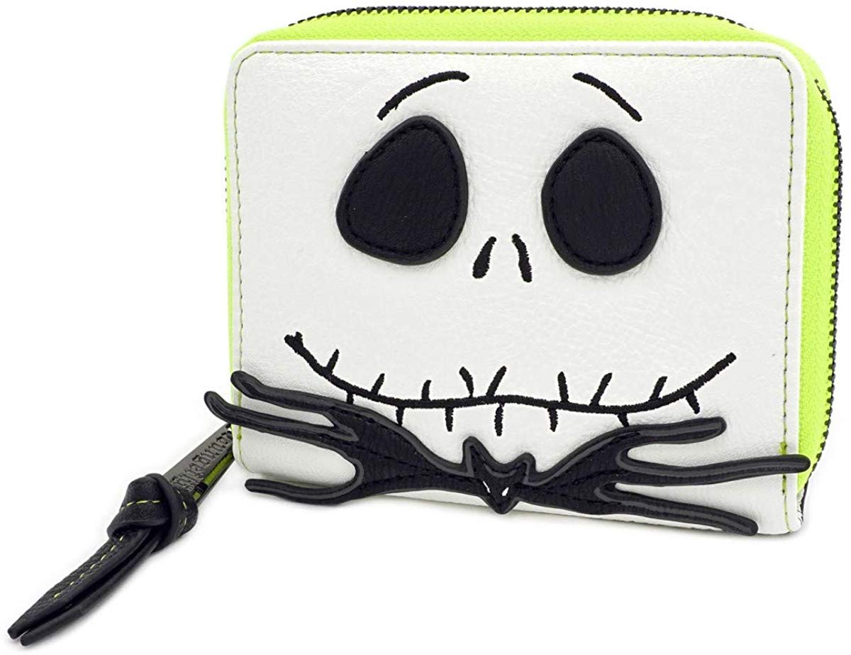 Loungefly Nightmare Before Christmas Jack Skellington Wallet - White Standard Size | Disney Themed Crossbody Wallet for Women | Perfect for Halloween, Cosplay, and Disney Park Visits