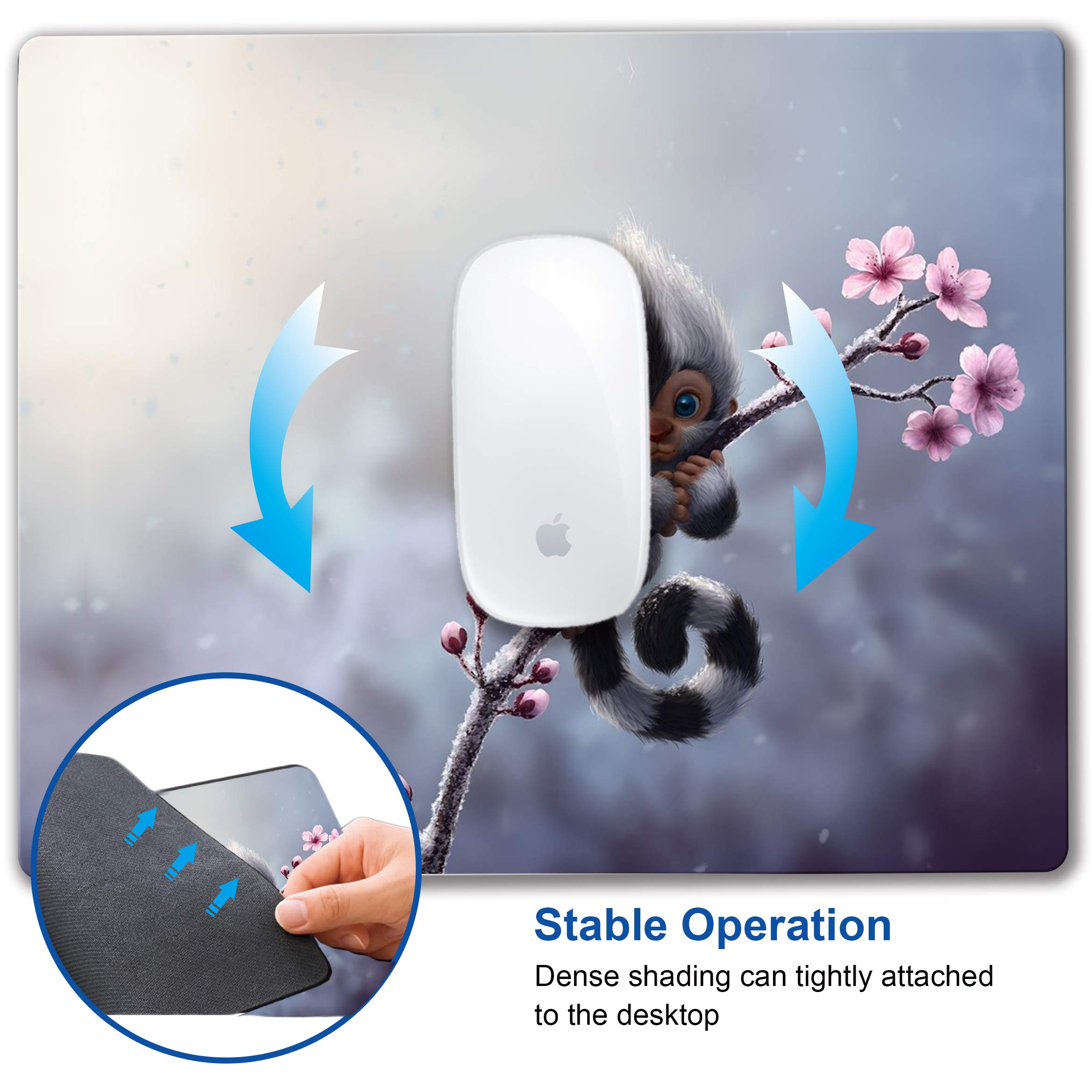 Cute Animal Monkey Mouse Pad - Non-Slip Computer Mousepad with Unique Design, Personalized Laptop Mouse Pad for Office & Gaming - Perfect Desk Accessory Gift for Home & Work Use