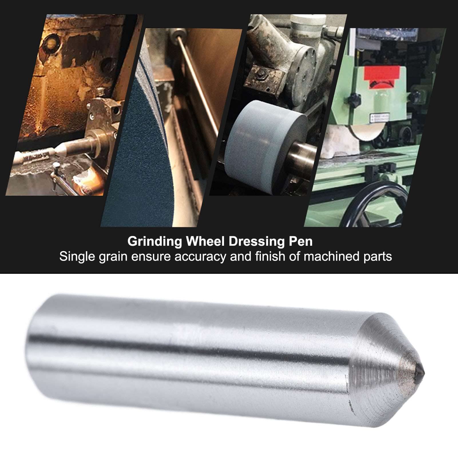 Yuecoom Diamond Dresser Single Point Grinding Wheel Tool with Carbon Steel Shank - Tapered Point for Truing & Dressing Grinding Wheels - Perfect for Metalworking, Jewelry Making, and DIY Projects