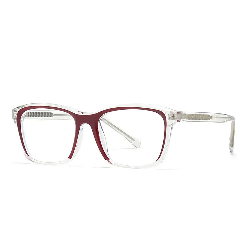 CCspace Unisex Full Rim Square Plastic Eyeglasses 56841 - Stylish & Lightweight Frames for Men & Women - Perfect for Reading, Work & Everyday Wear