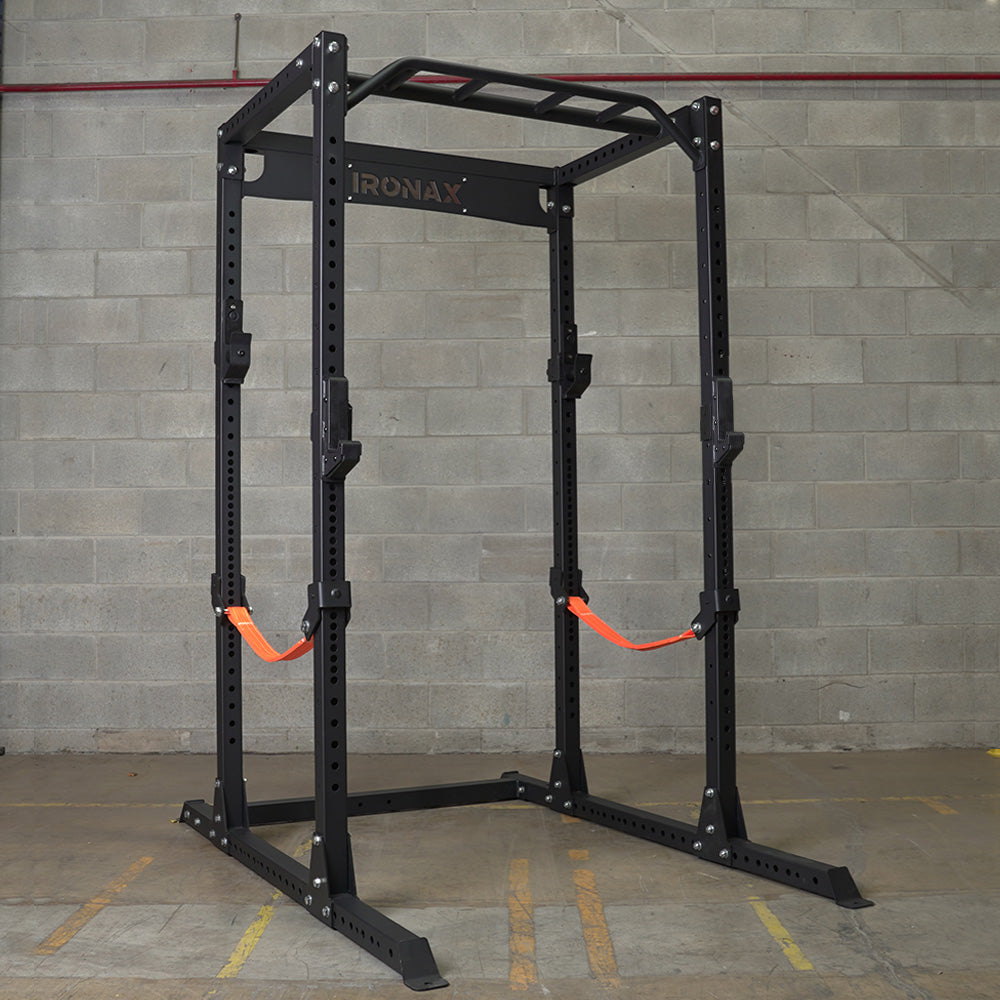 XPX Power Rack with Slings, Roller J Cups & J Hooks - Heavy Duty Squat Rack for Home Gym Strength Training & Weightlifting Workouts