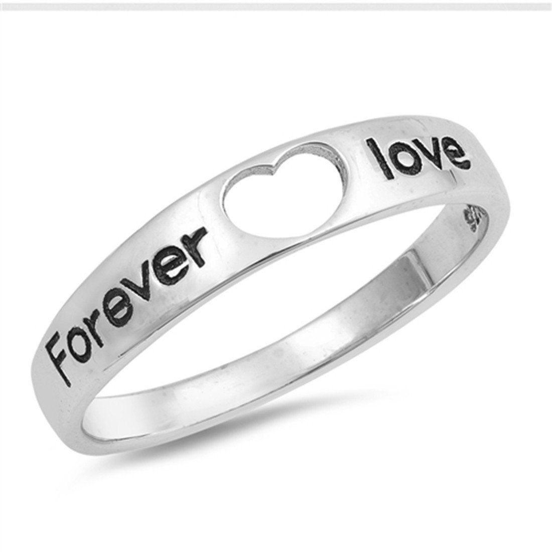 3mm Forever Heart Love Band Ring - 925 Sterling Silver Wedding Promise Ring for Women & Men - Perfect for Anniversaries, Engagements, and Romantic Gifts