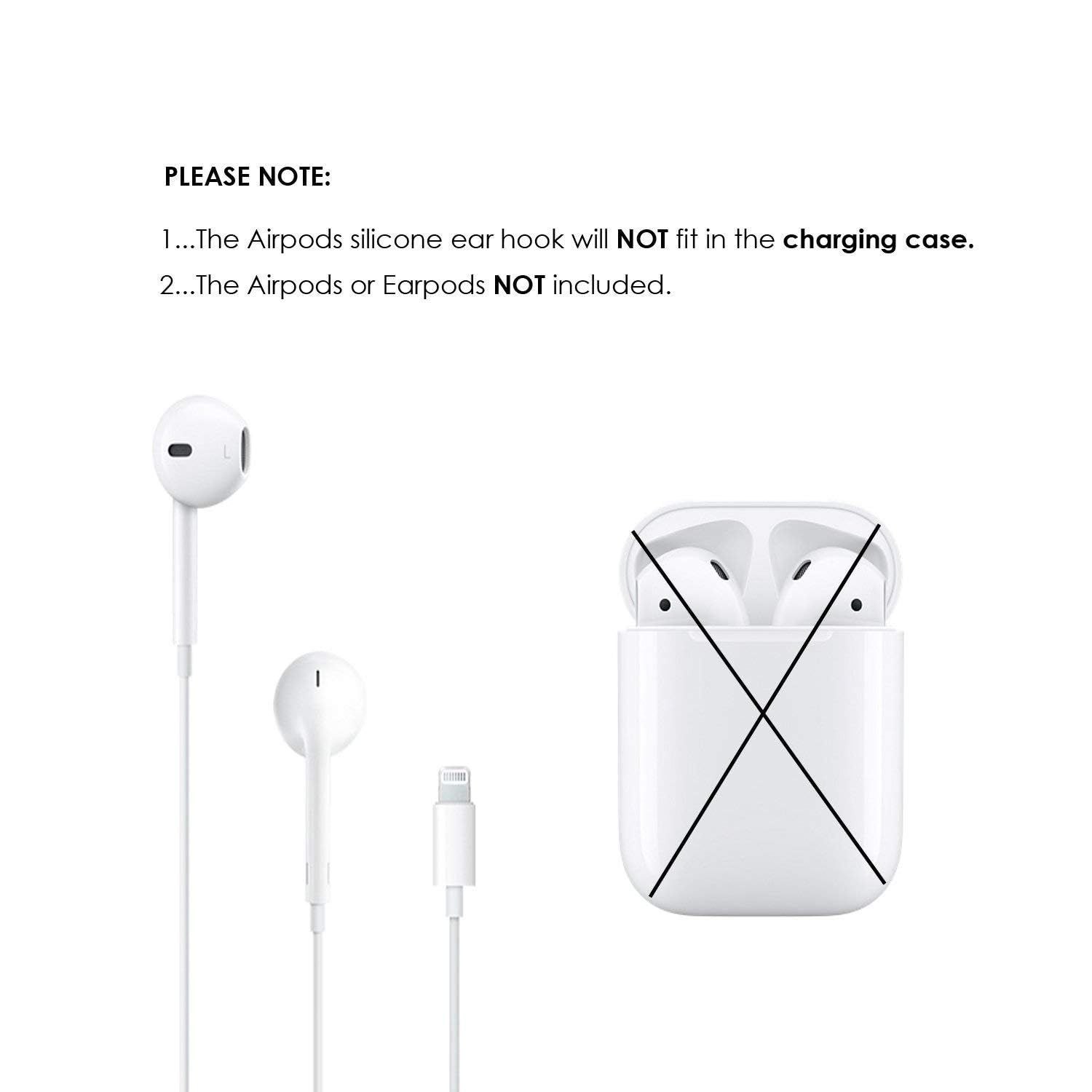3 Pairs Silicone Ear Hooks & Covers for AirPods EarPods - Secure Fit, Comfortable & Anti-Slip - Perfect for Running, Workouts & Daily Use