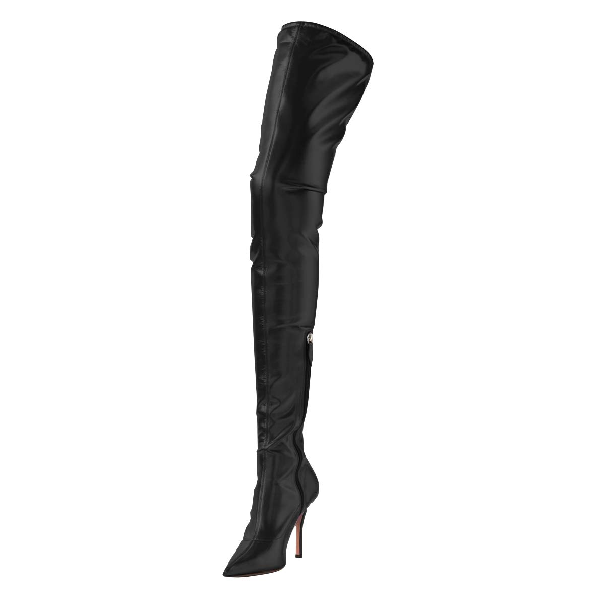 YDN Women's Over The Knee Thigh High Stiletto Boots - Pointed Toe, Stretchy Side Zipper, Stylish Heeled Boots for Party, Night Out & Fashion Outfits