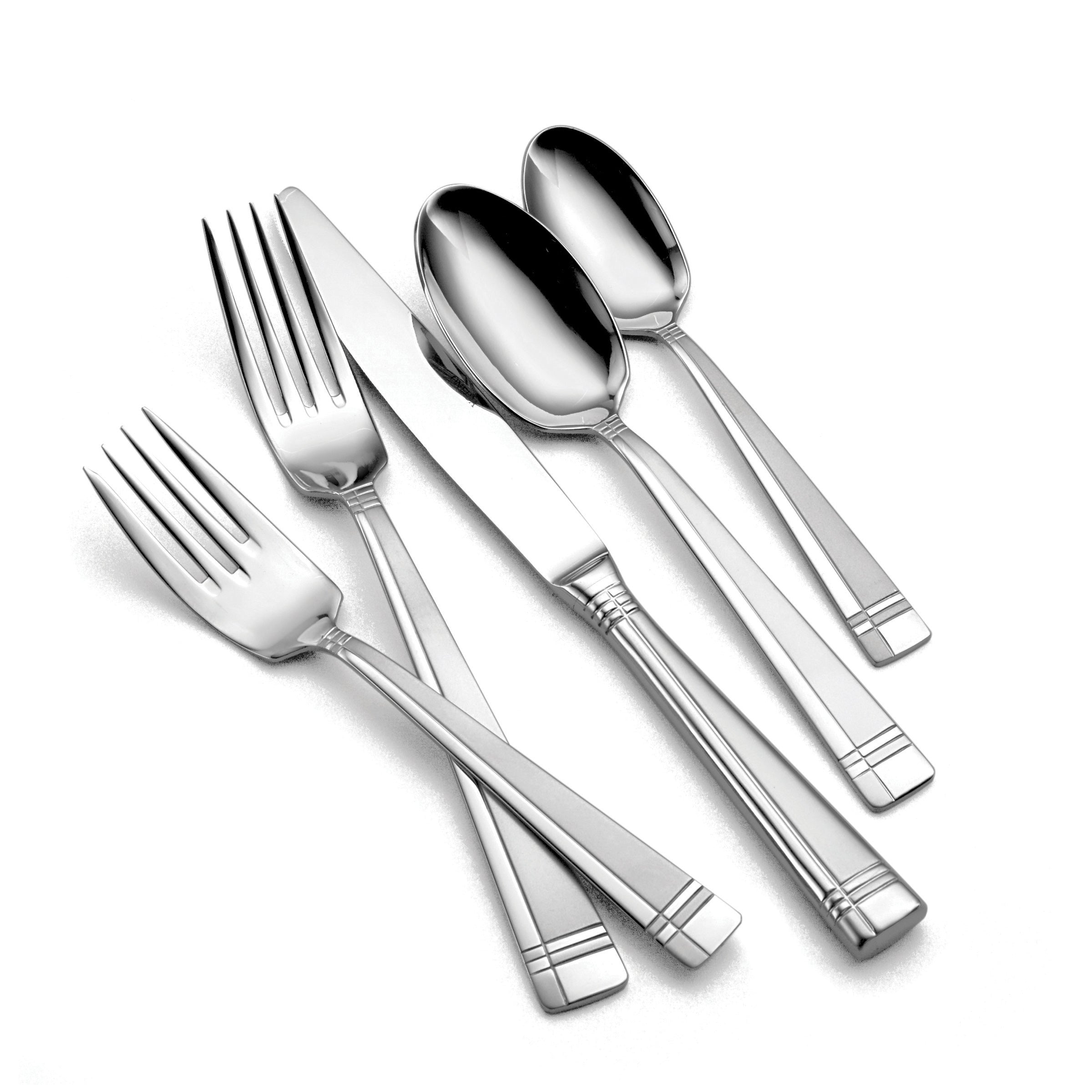 Amsterdam 50-Piece Stainless Steel Flatware Set - Elegant Silverware for 12 Place Settings - Perfect for Dinner Parties, Weddings & Everyday Dining
