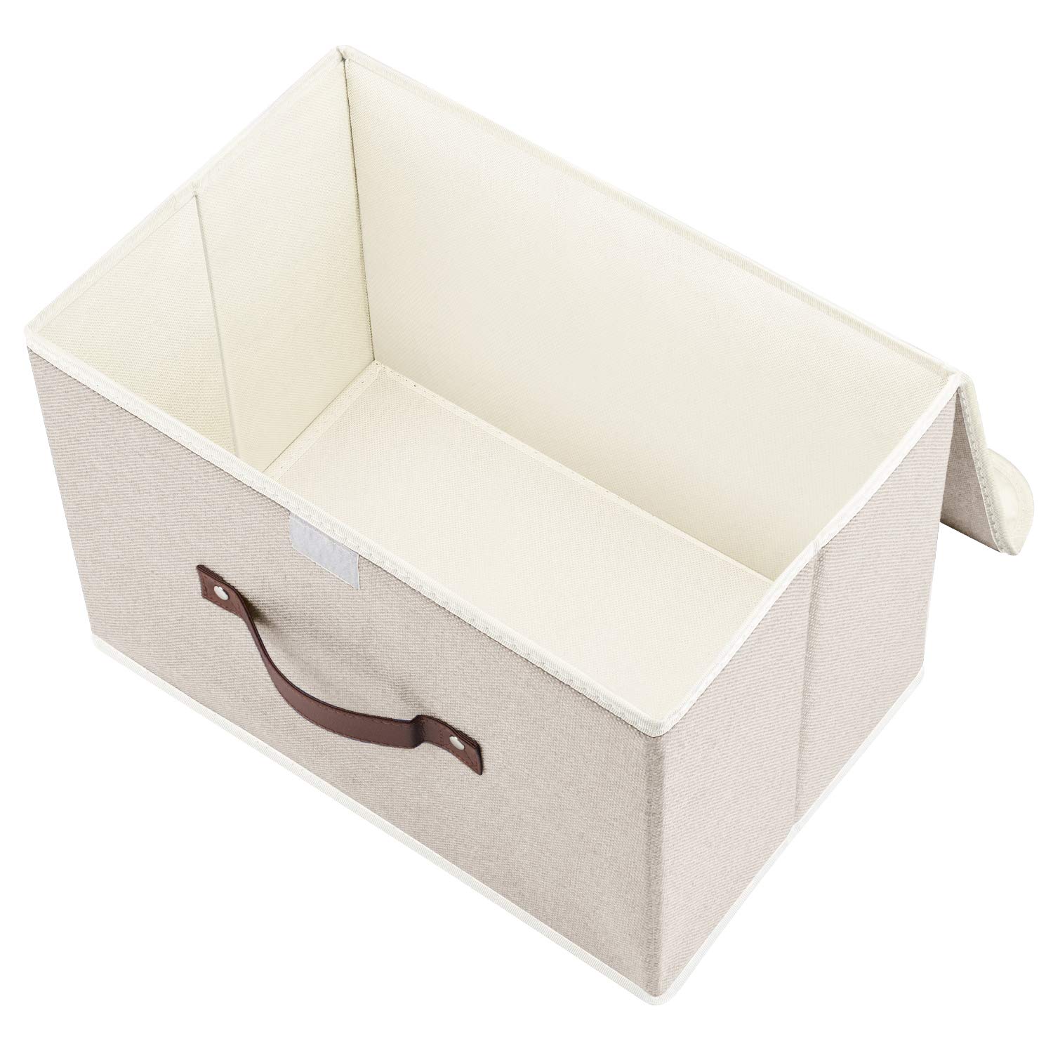 TYEERS 5-Pack Foldable Fabric Storage Bins with Lids - Closet Organizers for Clothes, Toys & Office Supplies | Space-Saving Home Organization Solution for Bedroom, Nursery & Office (Beige)