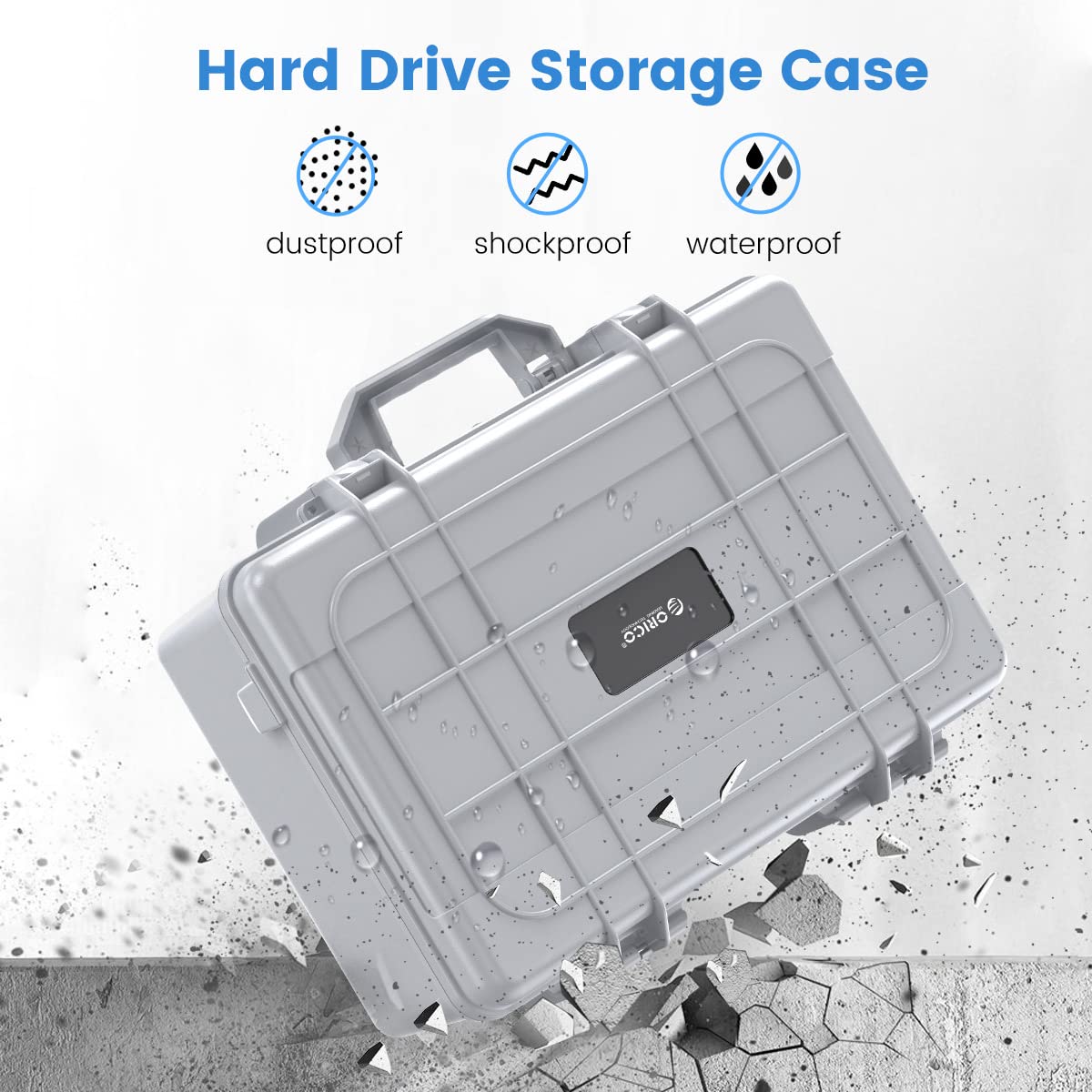 ORICO 20-Bay 3.5 Inch HDD SSD Hard Drive Storage Case - Shockproof, Anti-Static, Moisture-Proof Carrying Box with Foam Protection for Data Backup, Server Storage & IT Professionals (Model: PSC L20)