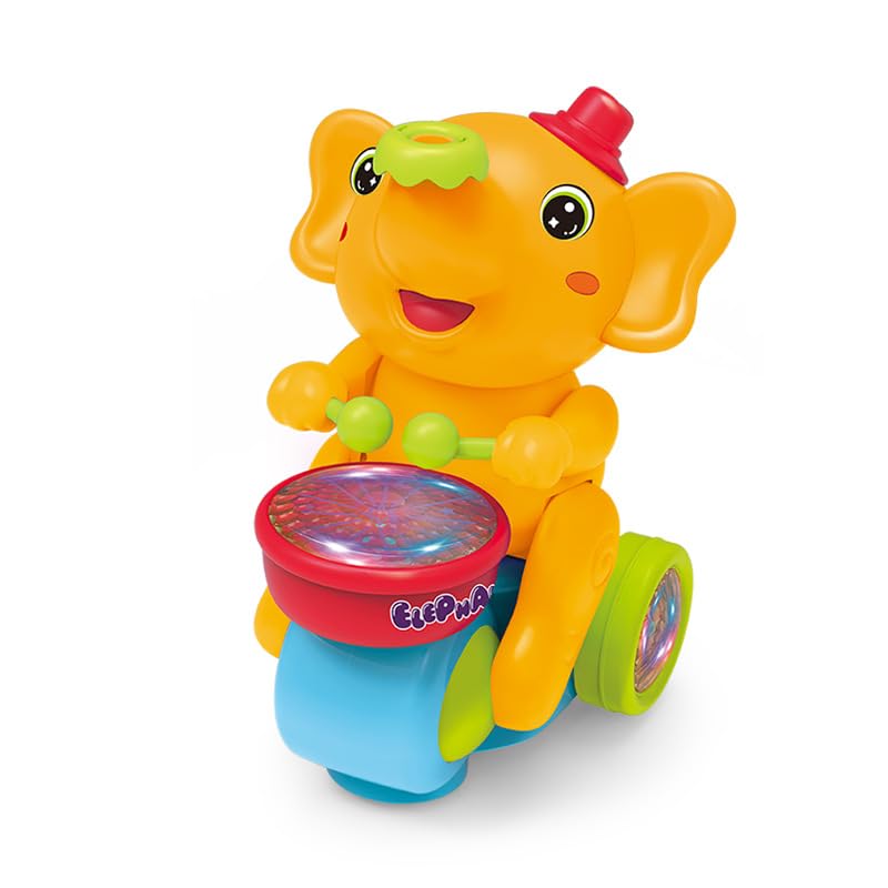 Electric Ride-On Elephant Toy for Kids with LED Lights & Sounds - Yellow Battery-Powered Toy Car for Indoor & Outdoor Play - Perfect Birthday Gift for Toddlers & Preschoolers