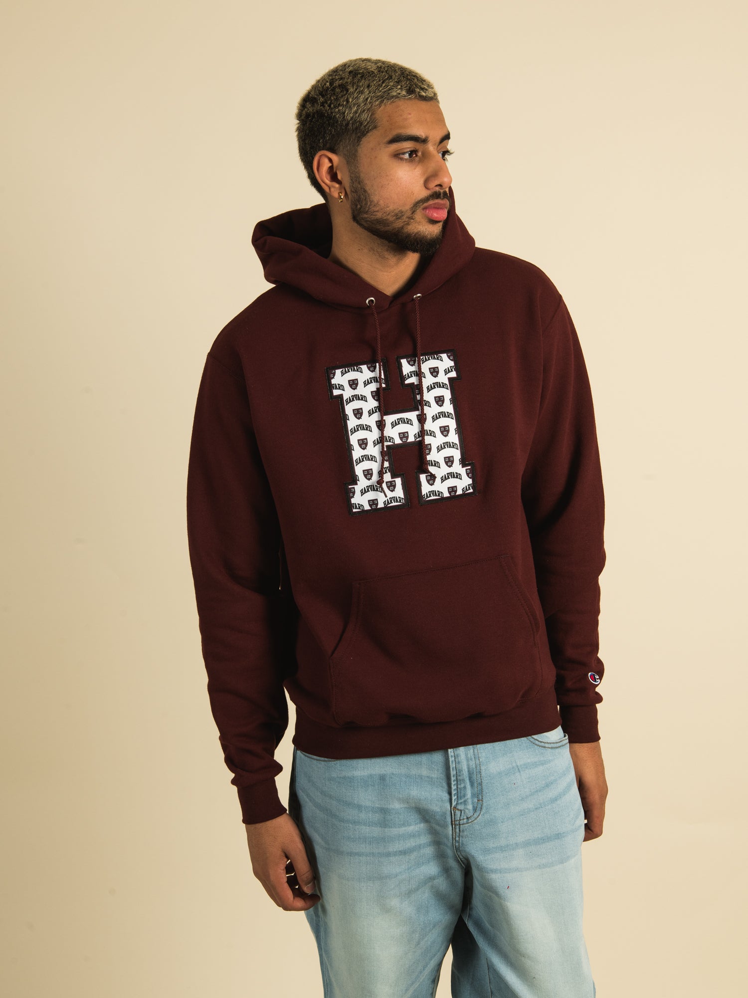 Champion Harvard All Over Print Pullover Hoodie - Stylish & Comfortable Sweatshirt for College, Gym, and Casual Wear