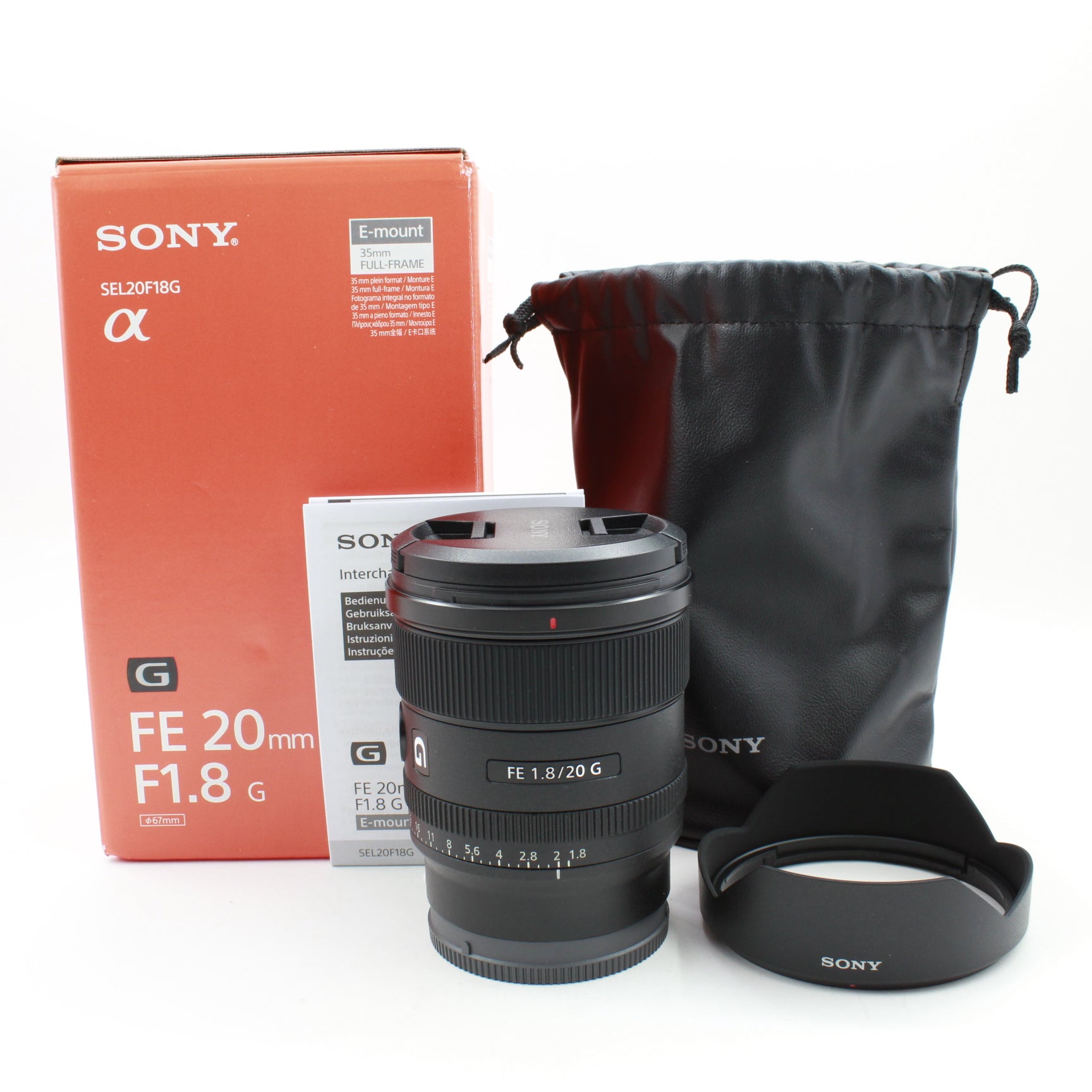 Open Box Excellent Condition Sony FE 20mm f/1.8 G Full Frame Wide-Angle Lens for Sony E-Mount Cameras - Perfect for Landscape, Astro & Low-Light Photography