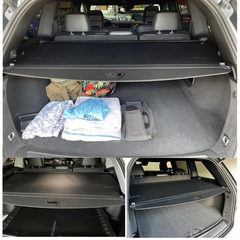 2022-2025 Jeep Grand Cherokee (WL) 4XE Rear Cargo Cover - Retractable Privacy Shade & Security Screen for 2-Row SUVs | Perfect for Road Trips, Grocery Storage & Luggage Protection