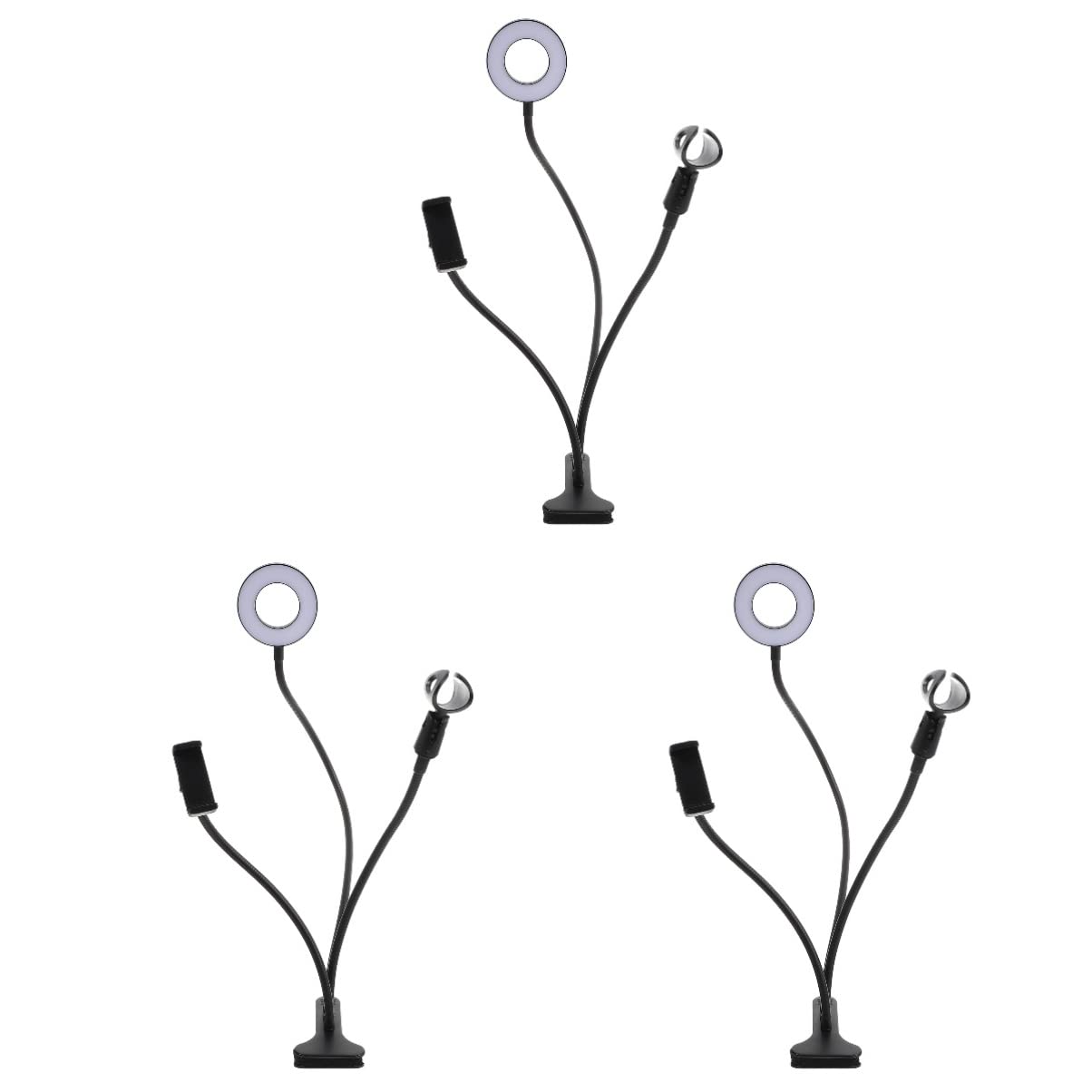 OSALADI 3-Pack LED Video Light Kit - Dimmable Ring Light for Live Streaming, Makeup, YouTube Videos, Photography & Selfies - Perfect for Home Studio, Vlogging & Content Creation