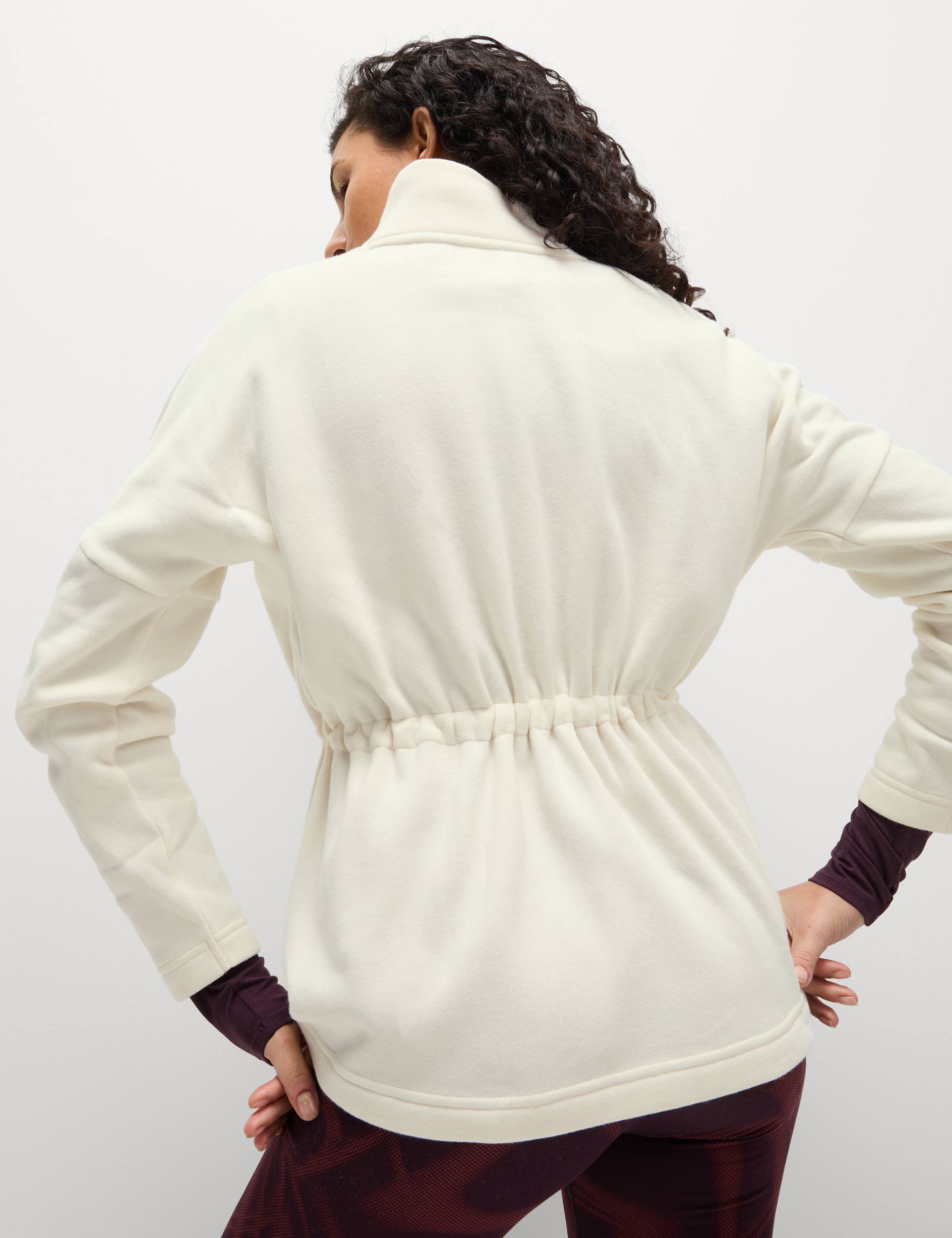 Soft Cotton Rich Brushed Funnel Neck Sweatshirt for Women - Cozy Ivory Pullover for Fall & Winter - Perfect for Casual Outfits, Layering & Lounge Wear