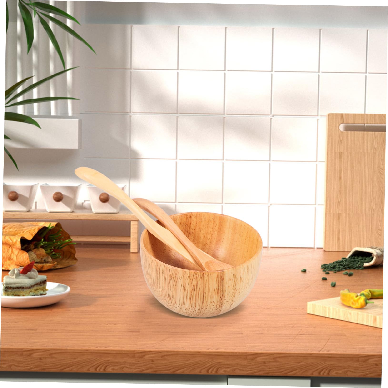 Didiseaon 1 Set Wooden Facial Mask Mixing Bowl & Spatula - DIY Skincare Tools for Clay Masks, Peel-off Masks & Beauty Treatments | Natural Wood Mask Bowl for Spa, Home Facial & At-Home Skincare Routine