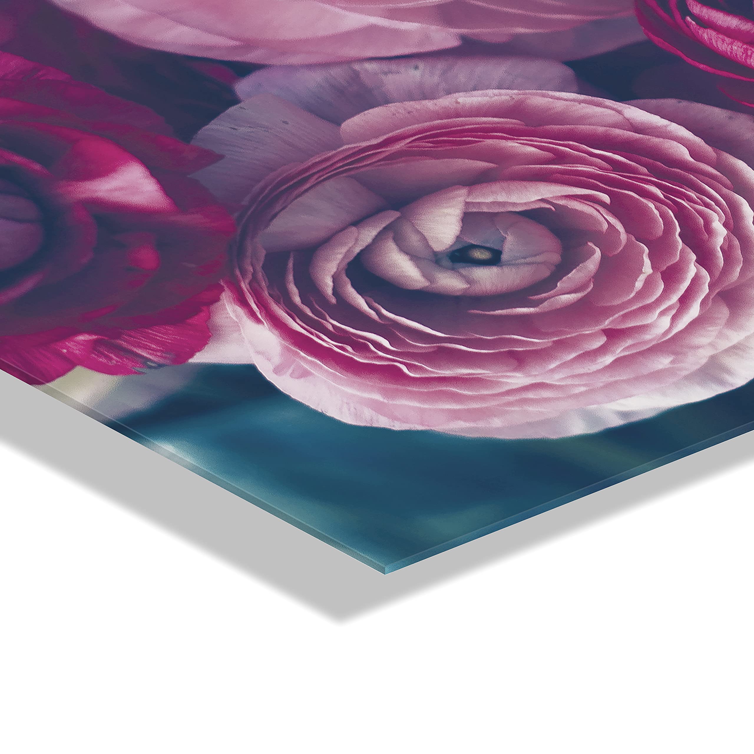 Kate and Laurel Yours Truly Floating Acrylic Floral Wall Art by Kristy Campbell - 23x31 Inch Modern Framed Floral Print for Living Room, Bedroom & Office Decor