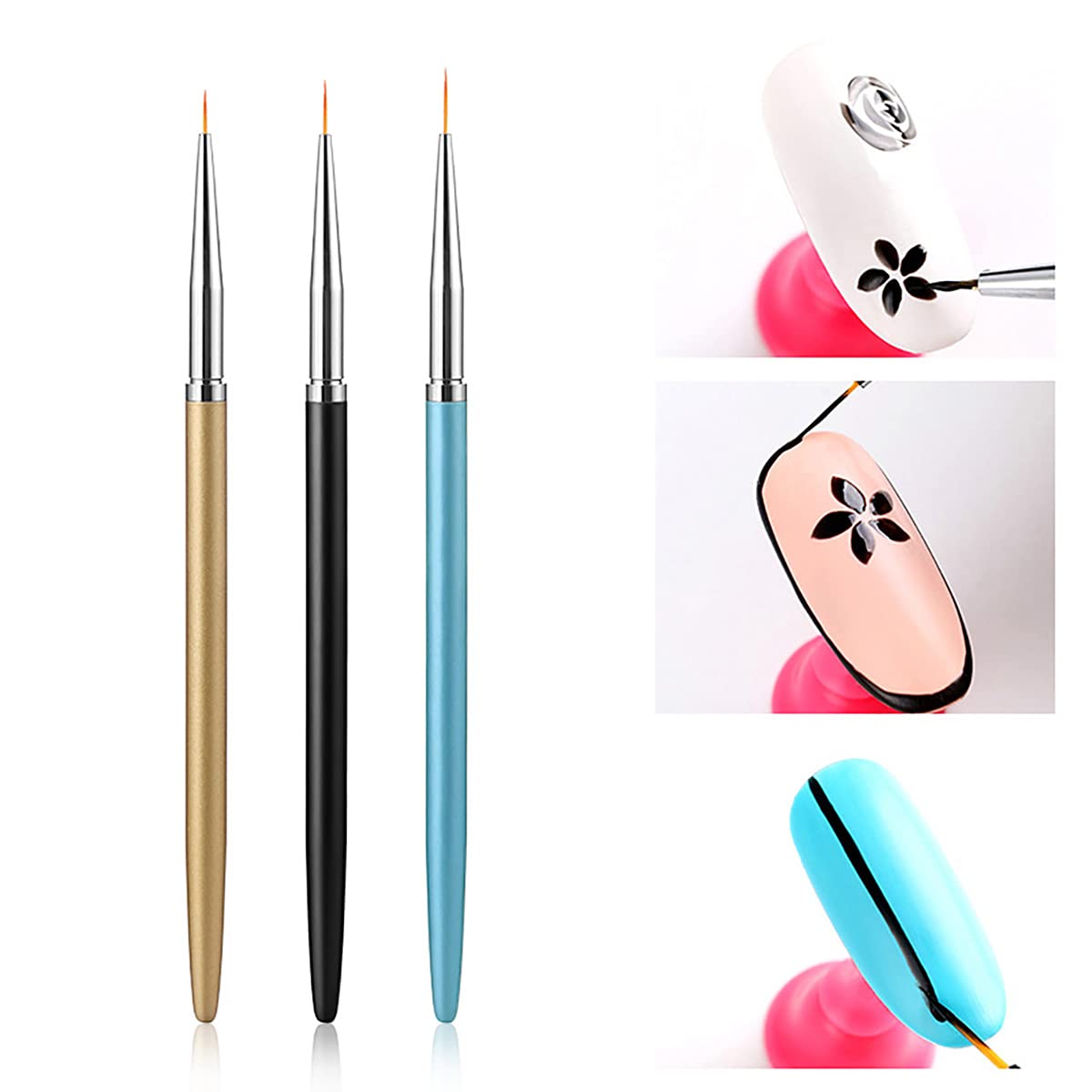 8pcs Nail Art Brush Set for UV Gel & Gradient Nails - Manicure Kit for Home & Salon Use