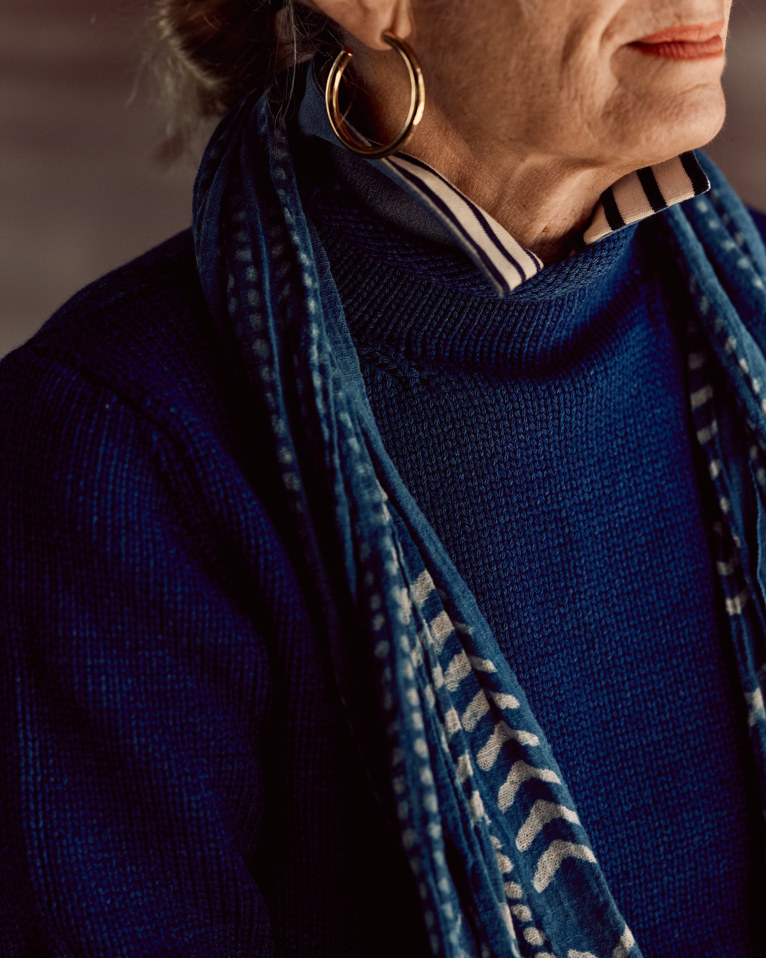 Women's Indigo Blue Fisherman Sweater - Warm & Stylish Knit Pullover for Fall & Winter - Perfect for Outdoor Adventures, Casual Wear & Cozy Evenings