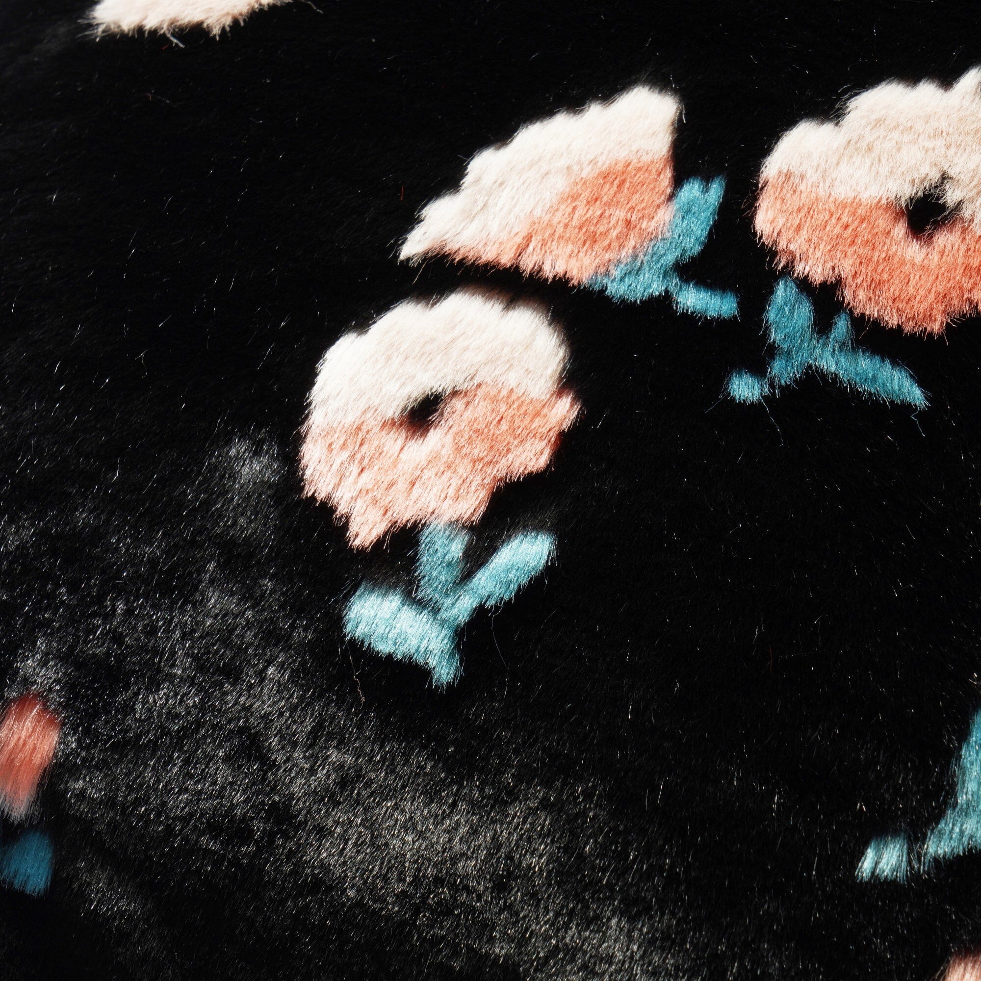 Premium Faux Fur Cushion Cover 18x18 Inches Black and Pink - Soft & Cozy Home Decor for Sofa, Bed, or Office Chair