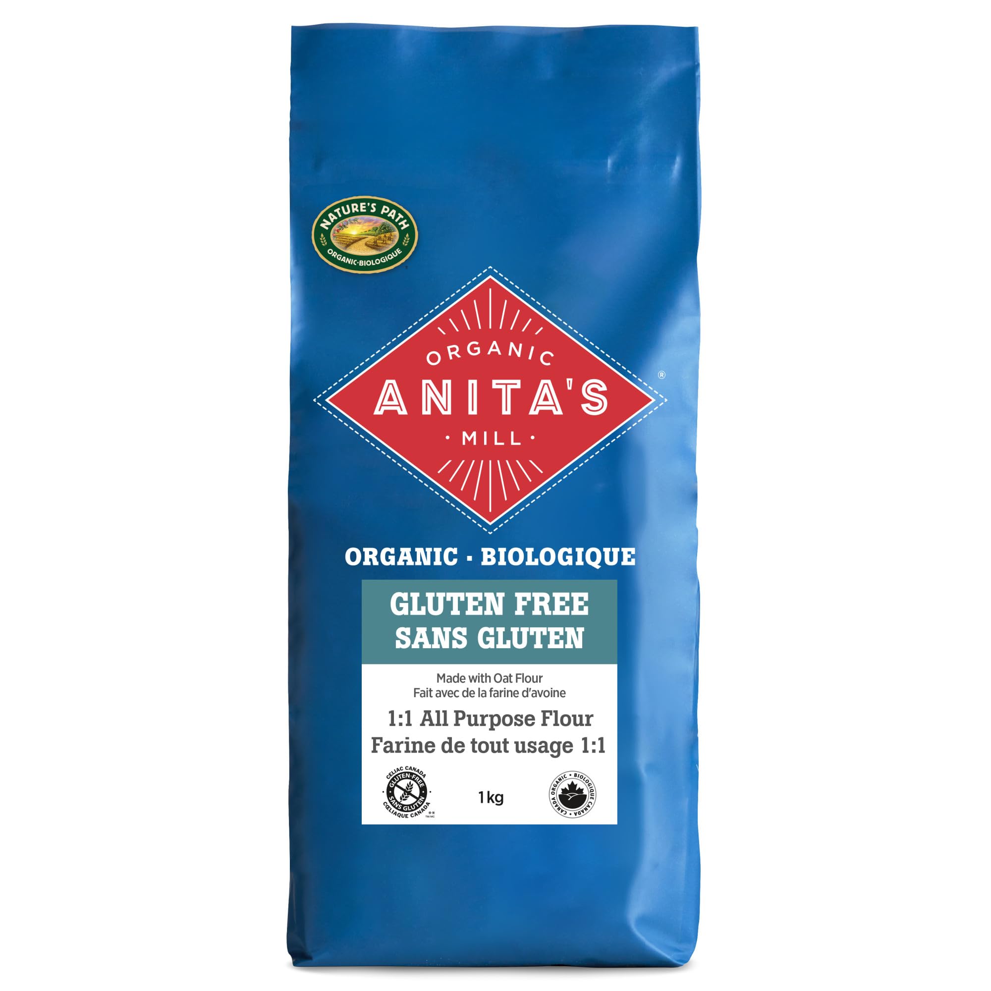 Anita's Organic Mill - Organic Gluten Free All Purpose Flour 1kg (2.2 lb) for Baking Bread, Cakes & Cookies | Non-GMO, Vegan Friendly | Perfect for Home Bakers & Healthy Cooking