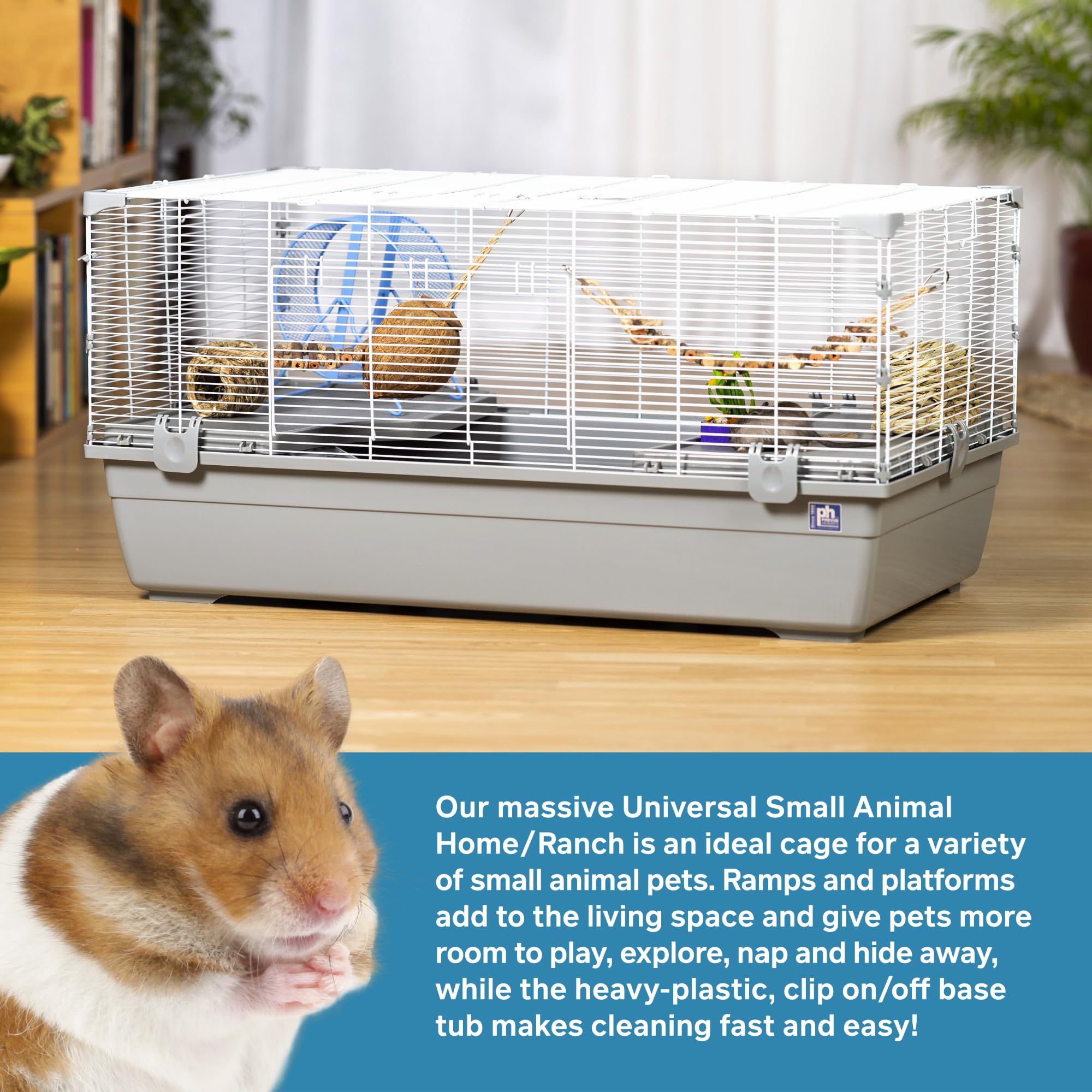 Prevue Pet Products 5524 Universal Small Animal Home Ranch - Durable & Spacious Cage for Hamsters, Guinea Pigs, Rabbits | Perfect for Indoor Pet Housing & Playtime