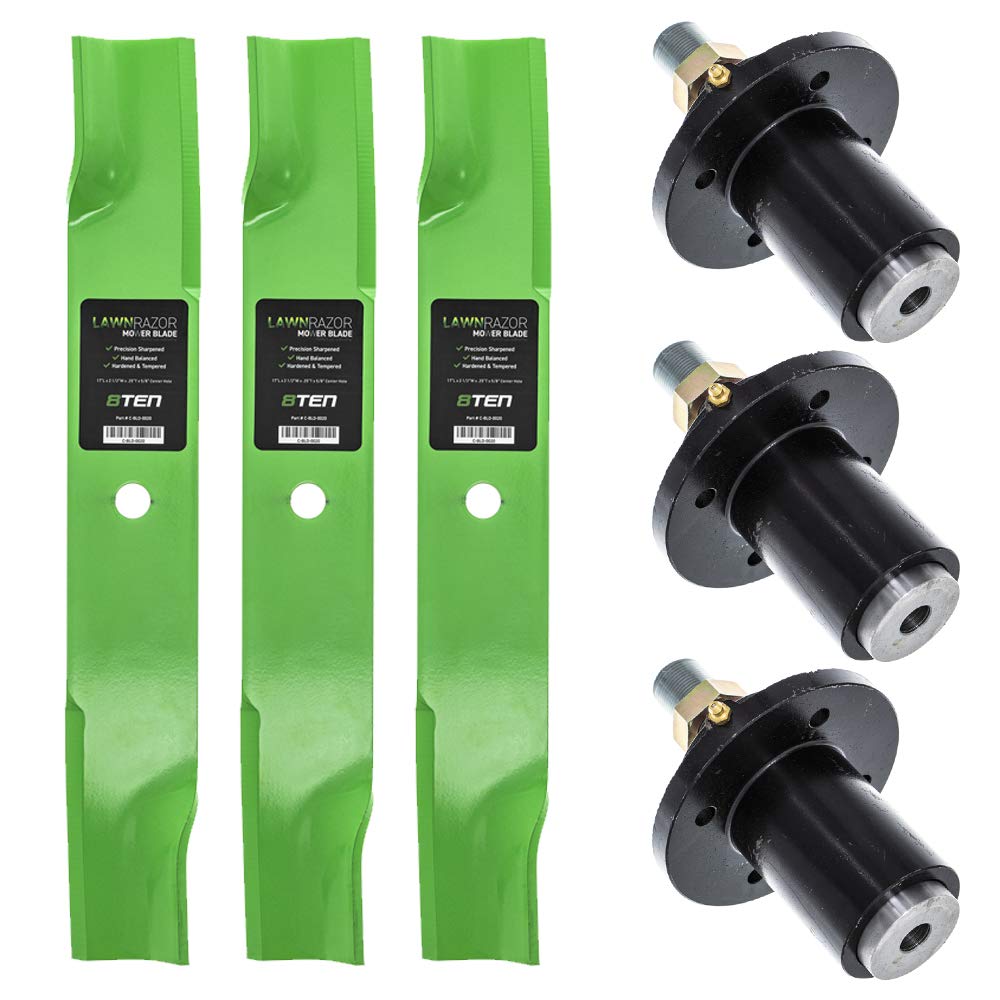 8TEN Spindle Air-Lift Blade Replacement for Dixie Chopper 50-60 Inch Deck - Compatible with Classic 2550, 2750 Magnum, 5018 Sidewinder & LX2400 Models - Heavy Duty Lawn Mower Blades for Professional Landscaping & Yard Maintenance