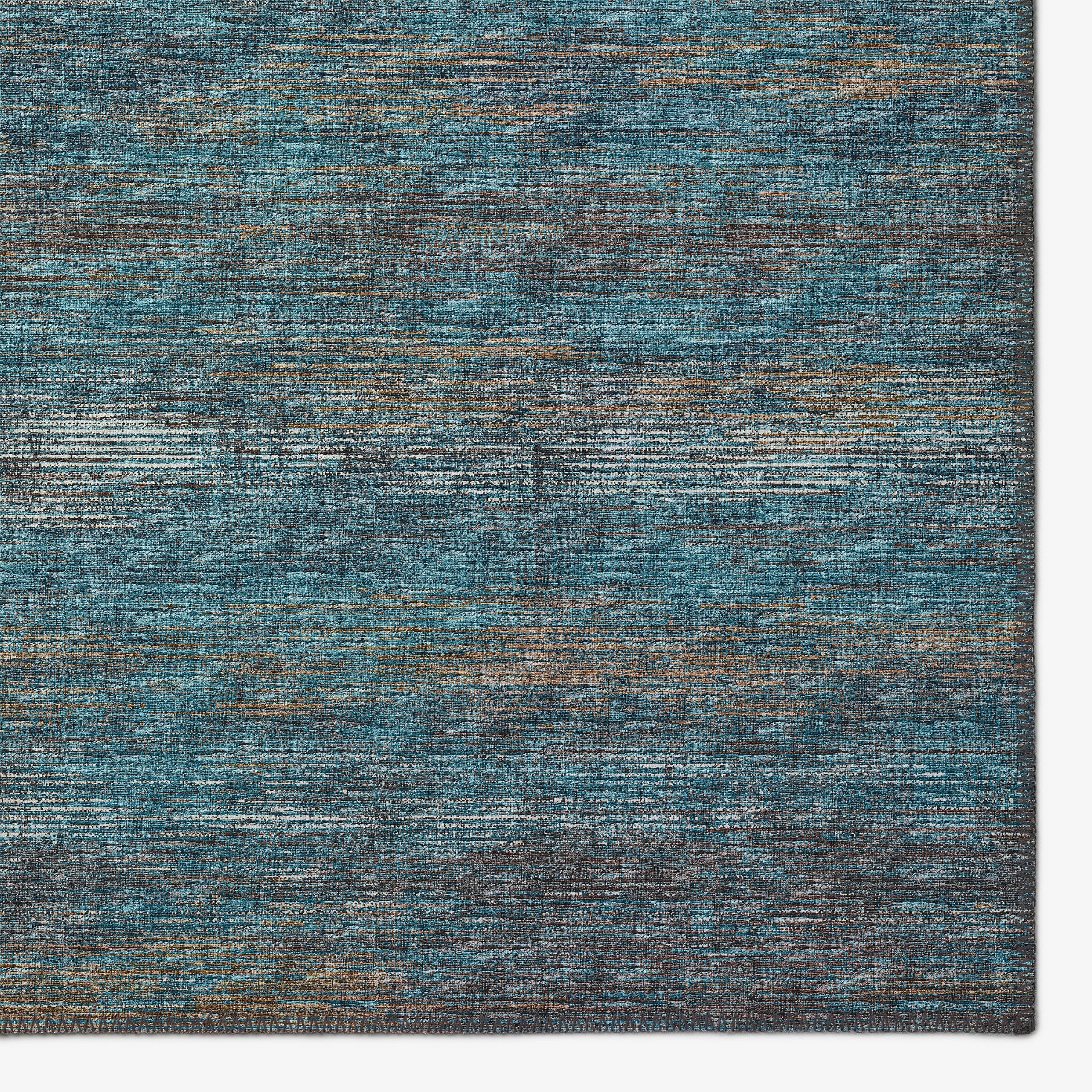 Addison Rugs Marston 8' x 8' Round Area Rug - Transitional Blue Indoor/Outdoor Carpet | Machine Washable, Non-Shedding & Easy Clean | Perfect for Bedroom, Living Room, Dining Room, Kitchen & Patio | Great for Home Decor, Outdoor Entertaining & High Traffic Areas