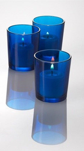 10 Pack Blue Glass Votive Tealight Candle Holders - Elegant Wedding Centerpieces, Christmas Decor, Baby Shower & Party Supplies for Home, Dining Table, Romantic Dinner and Special Events