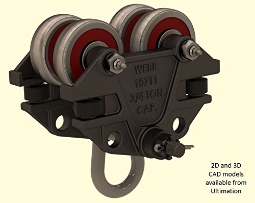 Heavy Duty 3/4 Ton 1500 LBS Capacity Beam Trolley with Side Guide Rollers - Industrial Grade Conveyor Trolley for I-Beams & Chain Hoists - Perfect for Warehouse, Construction & Manufacturing Material Handling
