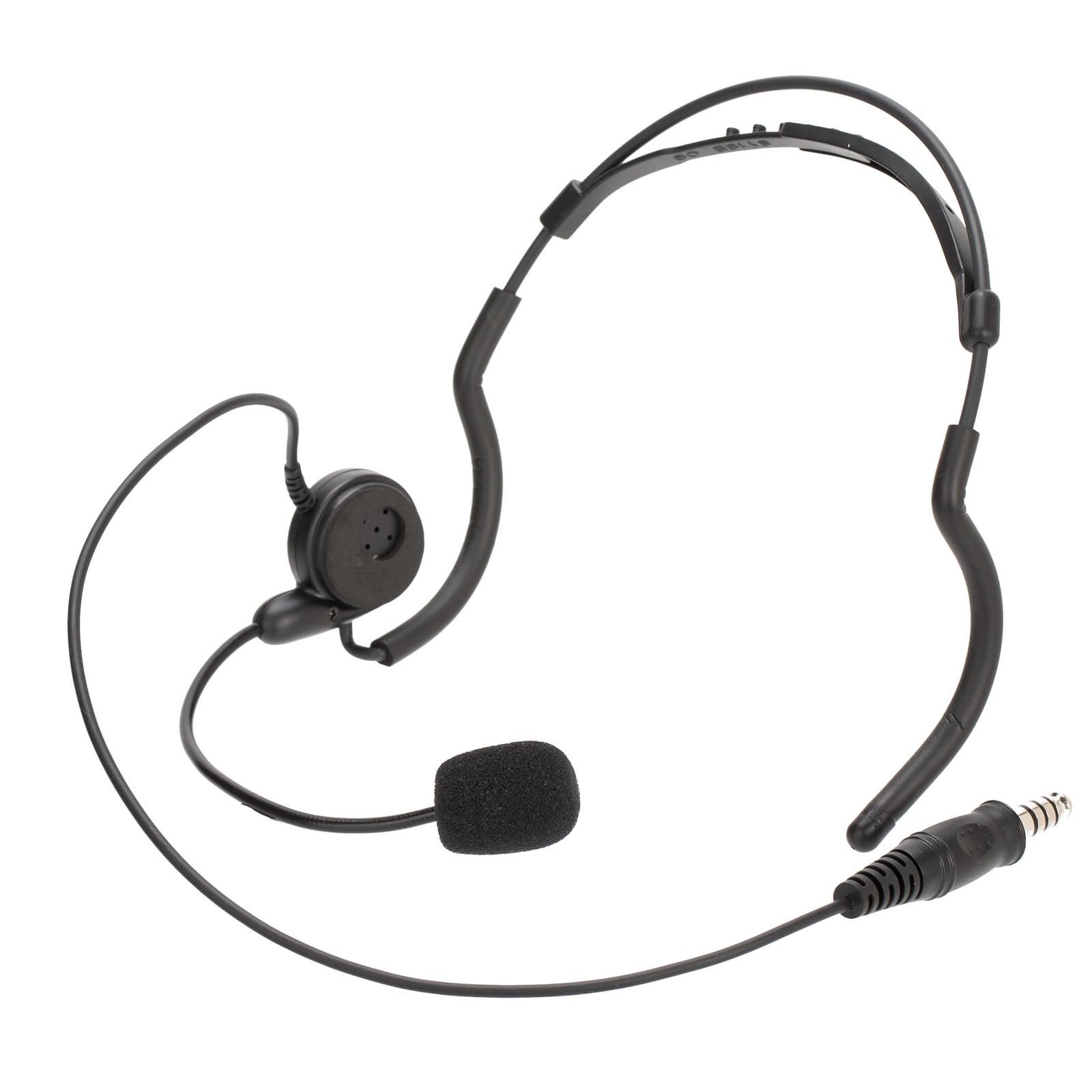 7.1mm Bone Conduction Headset with Microphone for Two-Way Radio - Black | Hands-Free Walkie Talkie Earpiece for Security, Construction & Outdoor Activities