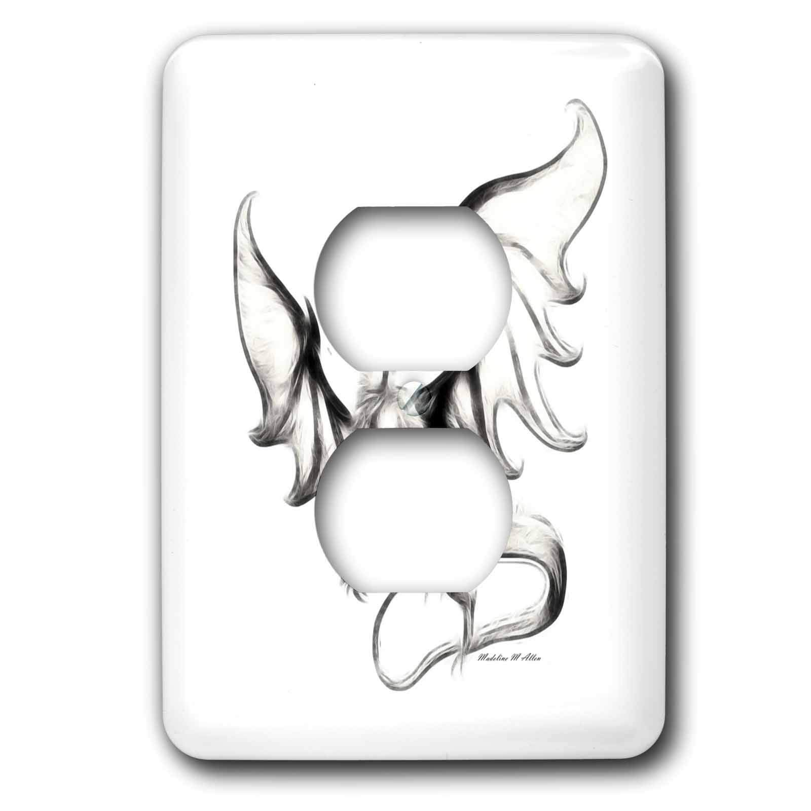 3D Rose Dragon Wall Outlet Cover - Decorative Electrical Outlet Cover Plate with 2 Plug Slots - Perfect for Home, Office, and Kids Room Decor