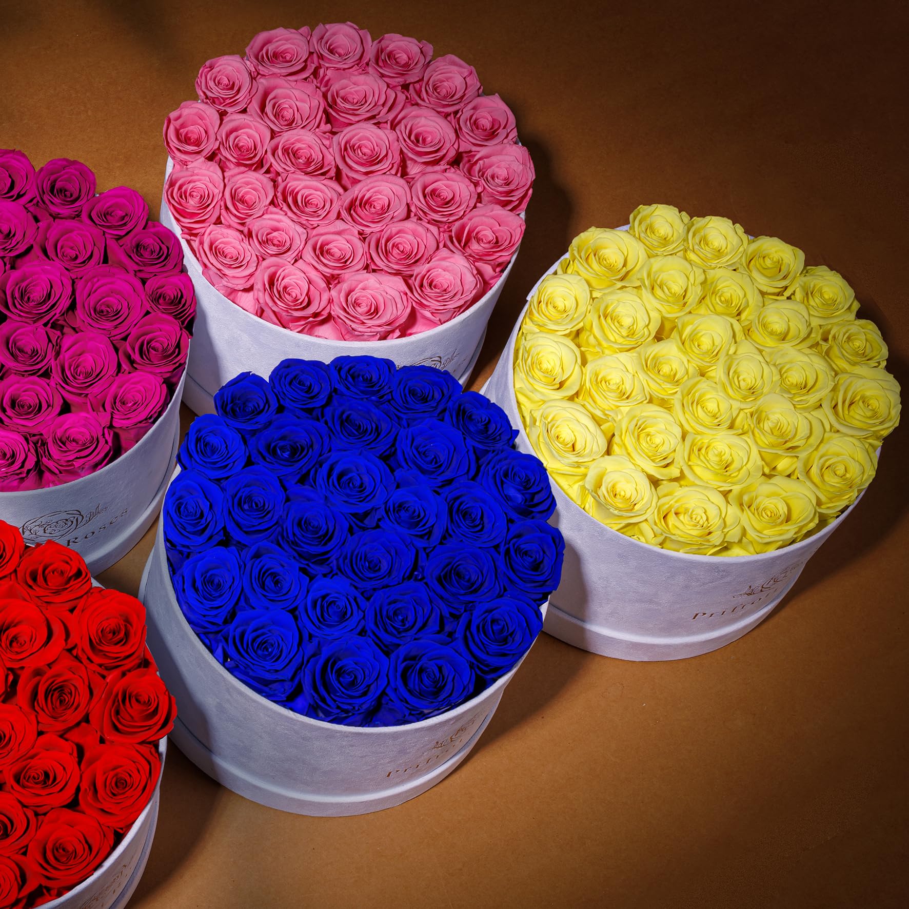 27 Preserved Roses in Luxury Suede Box - Mother's Day, Birthday & Romantic Gifts for Women - Light Pink Floral Arrangement for Home Decor, Wedding Centerpiece & Special Occasions