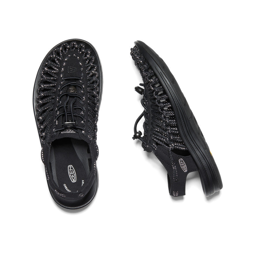 UNEEK Women's Sneakers - Black & Silver | Lightweight Comfortable Walking Shoes for Casual Wear & Outdoor Activities