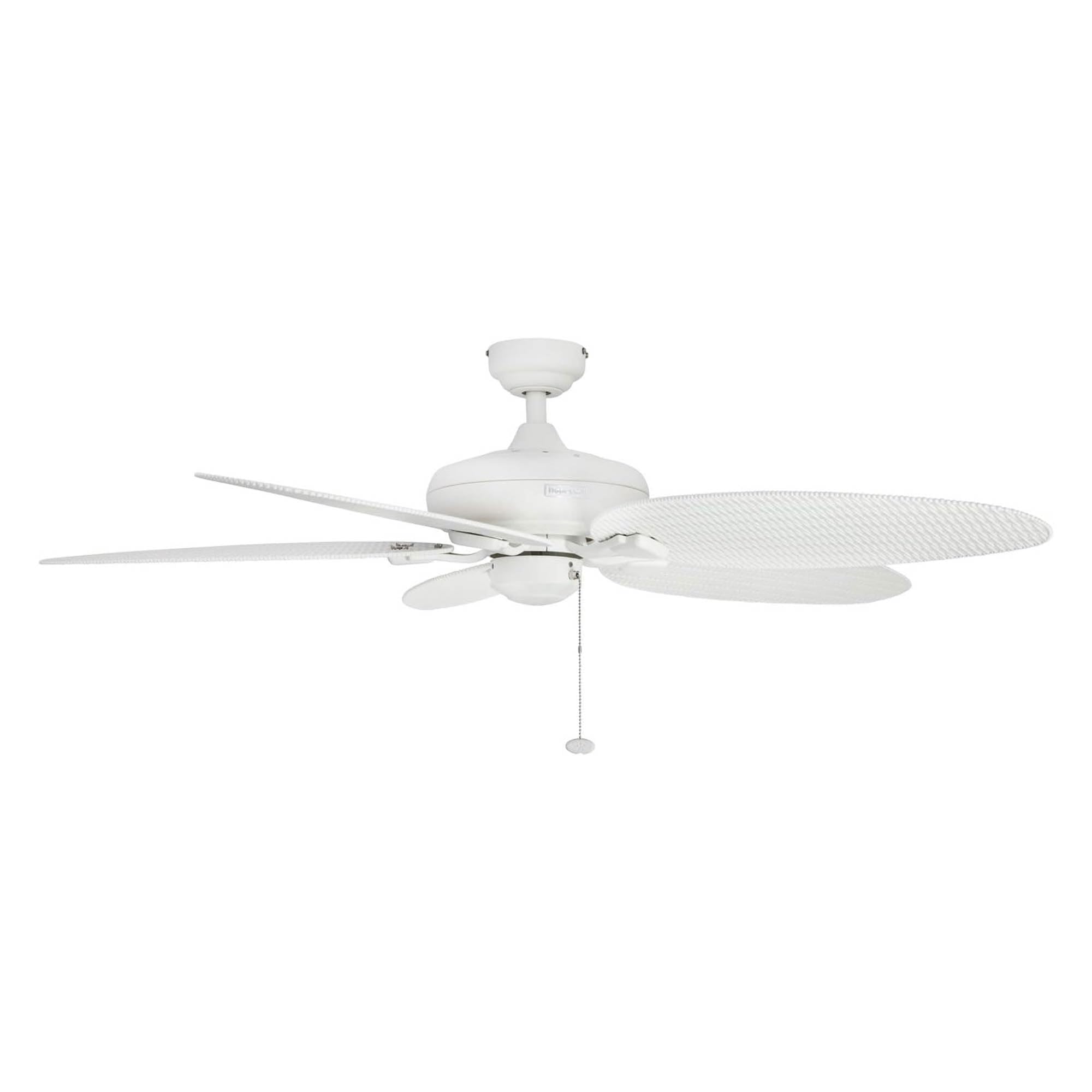 Honeywell Duval 52 Inch Indoor/Outdoor Ceiling Fan with Pull Chain - Tri-Mount 5 Blade Tropical Design, ETL Damp Rated, White (50206-01) - Perfect for Living Rooms, Bedrooms, Patios and Covered Outdoor Spaces