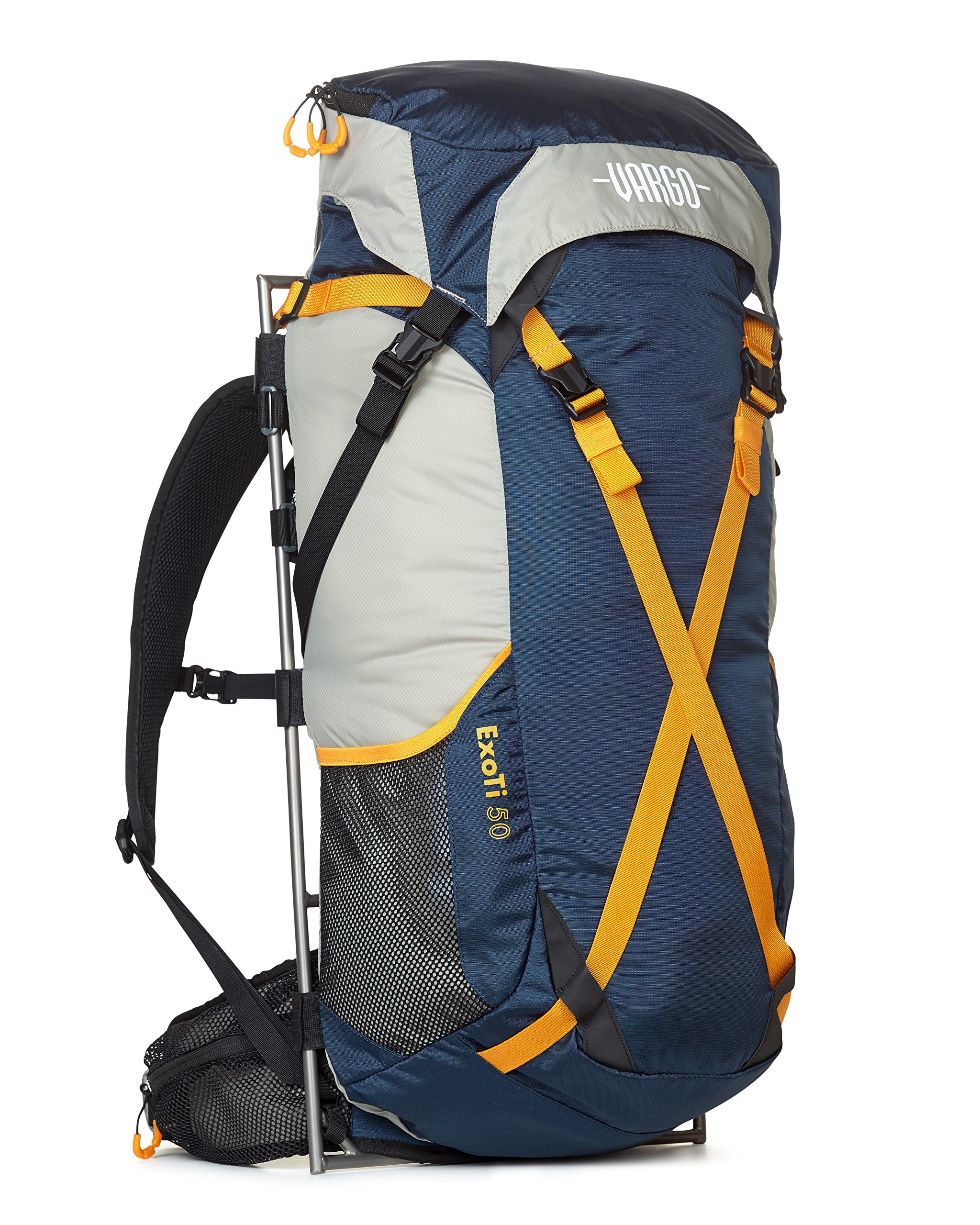 Vargo Exoti 50 Backpack - Lightweight Hiking Backpack for Outdoor Adventures, Camping & Travel, Blue/Gray - Perfect for Backpacking, Trekking & Daily Commute