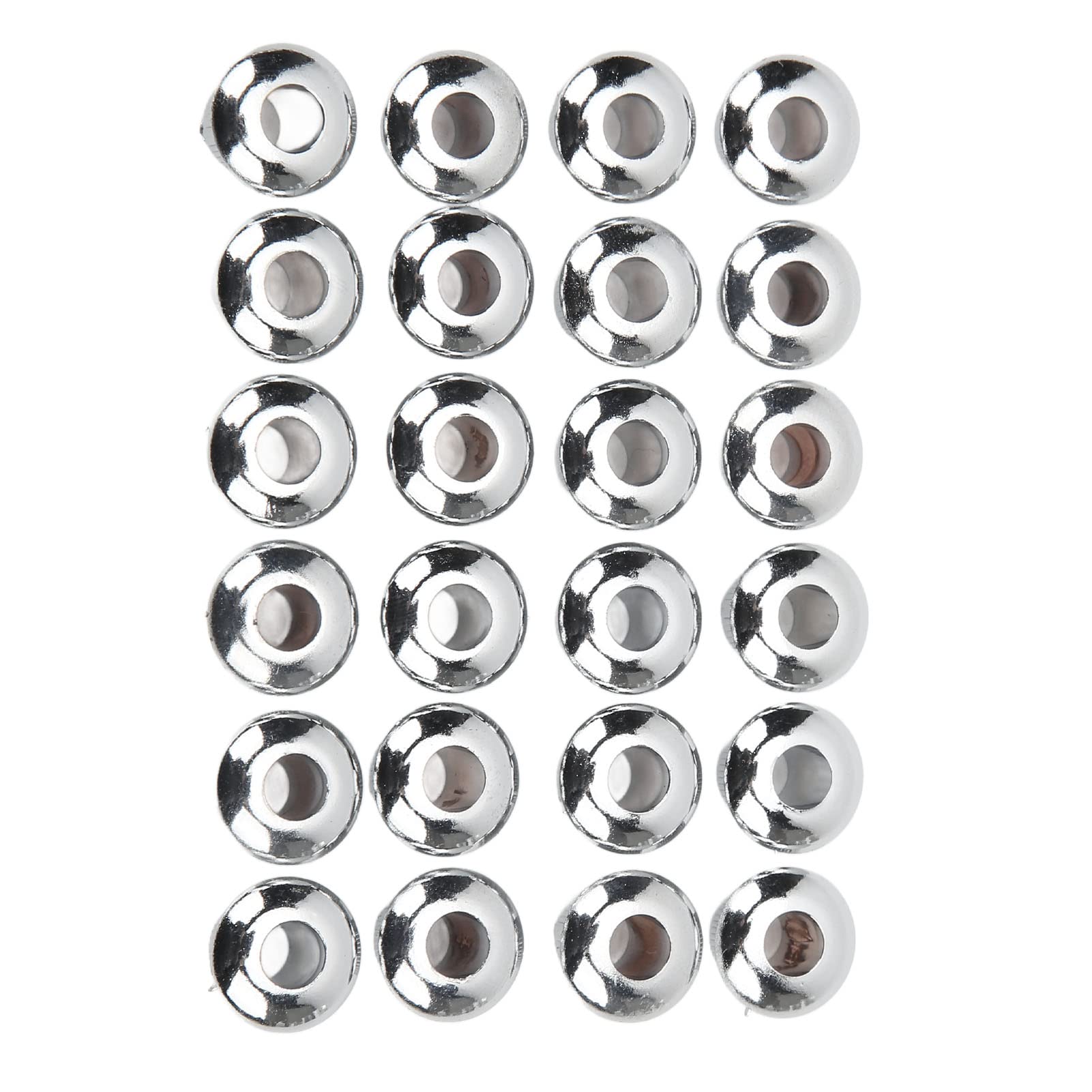 24Pcs 10mm Semi-Closed Guitar String Button Ferrules - Silver Replacement Parts for Acoustic & Electric Guitars - Perfect for DIY Repairs & Upgrades