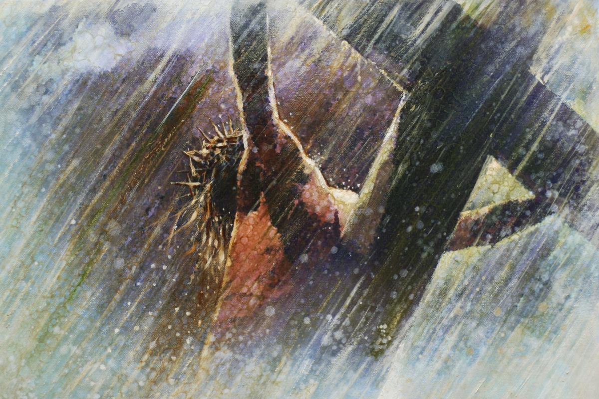 Yongsung Kim Crucifixion Painting - Religious Wall Art for Home & Church Decor - Perfect for Prayer Rooms, Christian Gifts, and Spiritual Spaces