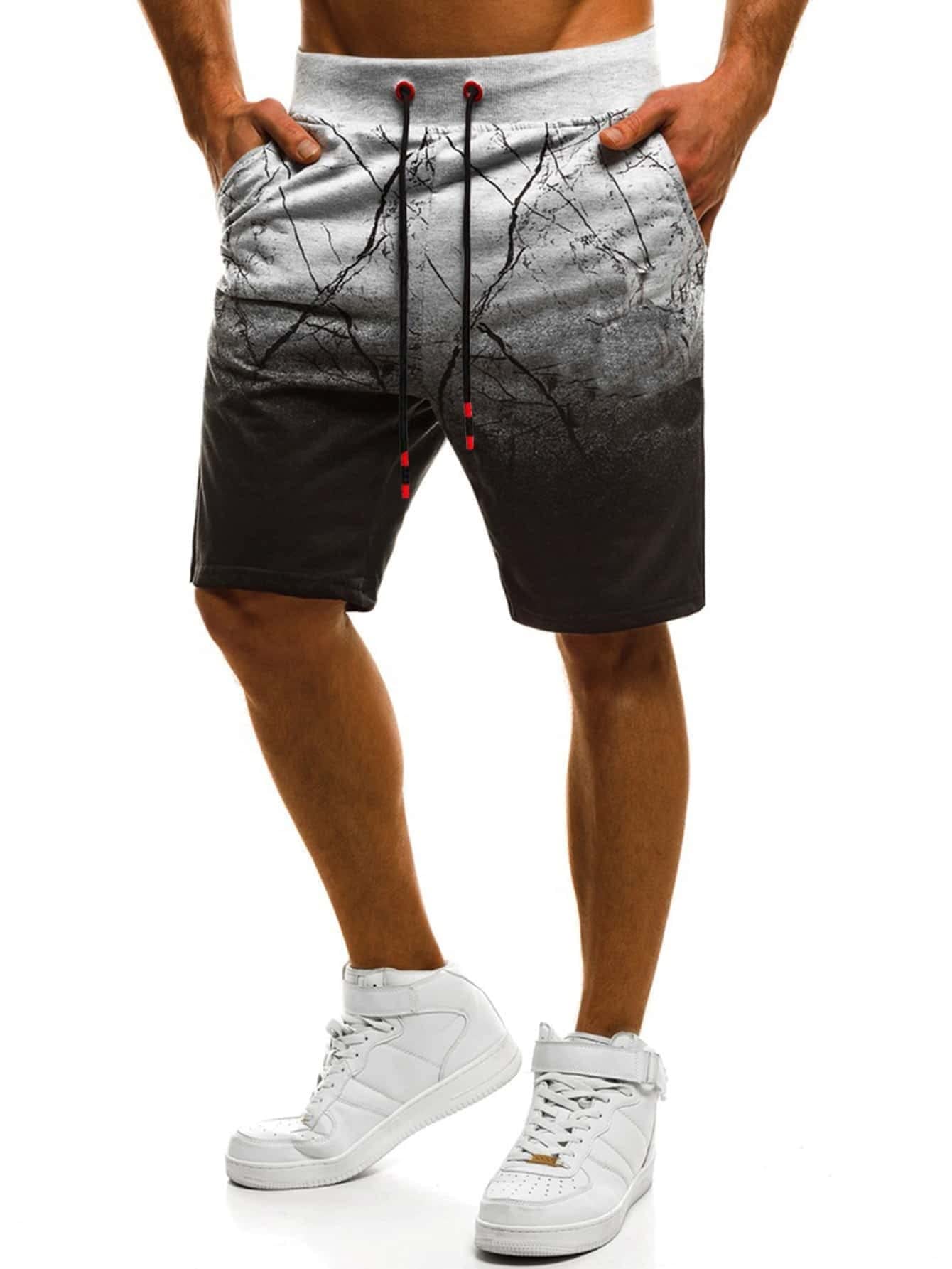 HDZWW Men's Casual Colorblock Drawstring Waist Shorts with Slant Pockets - Breathable Summer Beach Shorts for Outdoor Activities, Gym & Travel (Multicolor, XS)