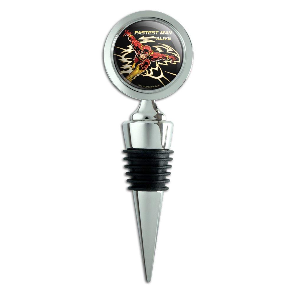 The Flash Fastest Man Alive Wine Bottle Stopper - DC Comics Collectible Bar Accessory for Wine Lovers & Superhero Fans - Perfect for Parties, Gifts & Home Decor