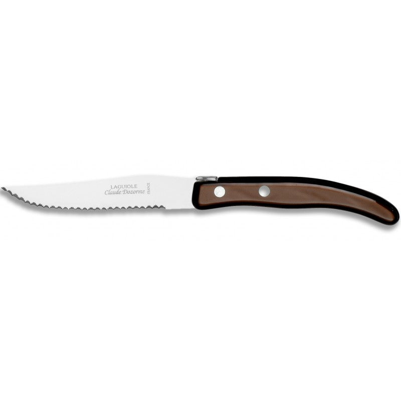 Premium Berlingot Box Steak Knives Set of 6 - Stainless Steel Blades with Ergonomic Resin Handle - Perfect for Steak Dinners, BBQ Parties & Fine Dining