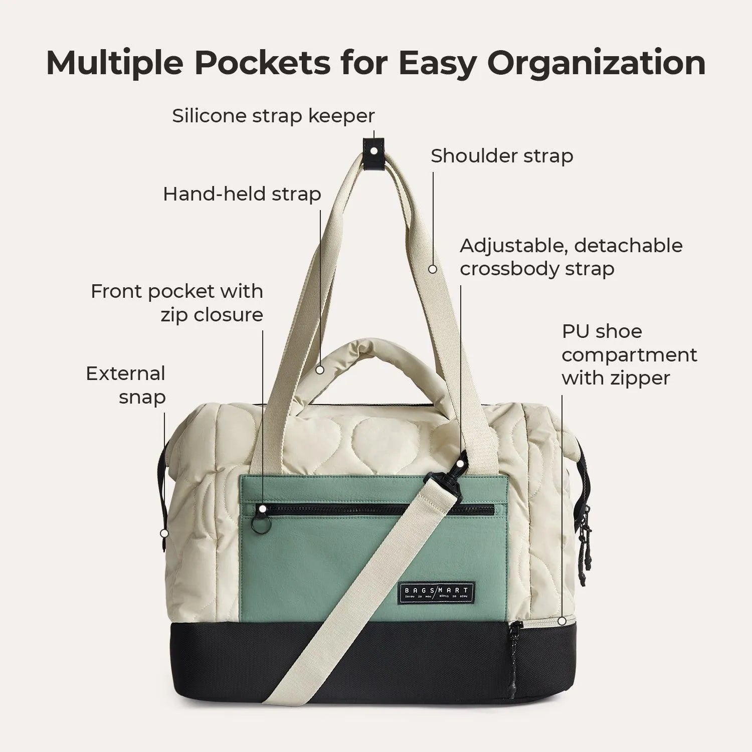 Paz Duffle Bag - Waterproof Travel Duffel Bag with Shoulder Strap, Large Gym Bag for Men & Women - Perfect for Workout, Travel, Sports & Weekend Getaways